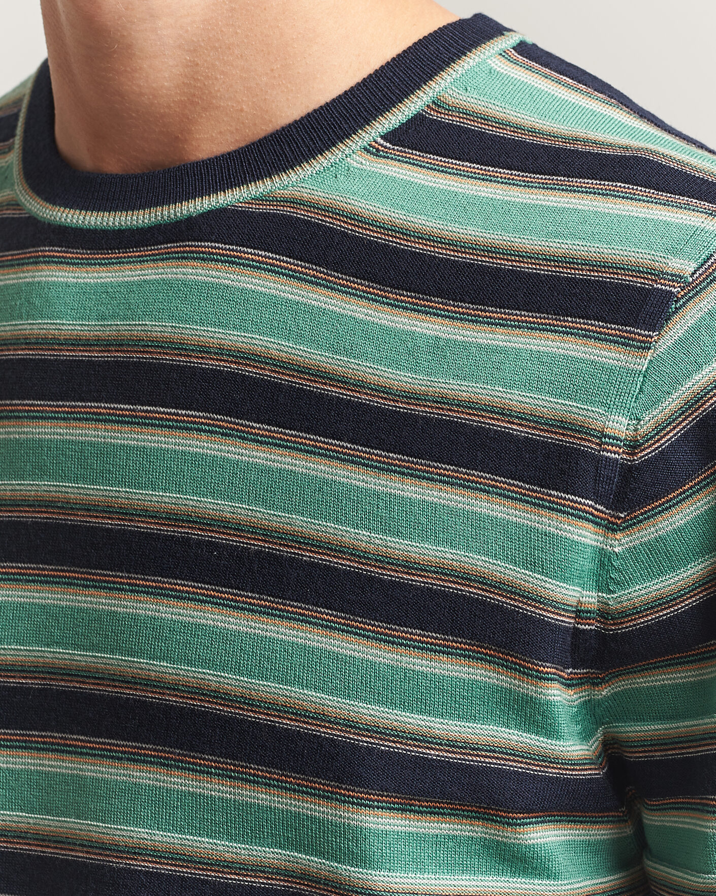 Mies | Puserot | PS Paul Smith | Merino Wool Knitted Striped Sweater Green