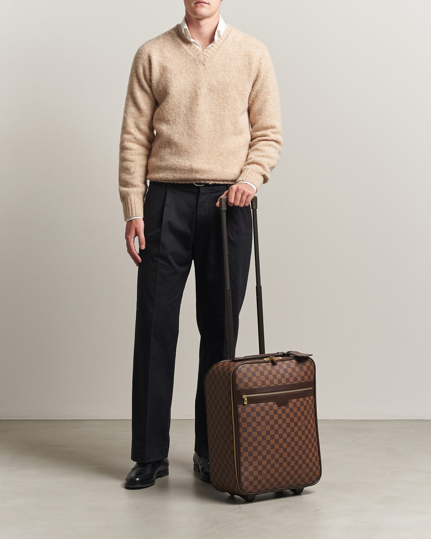 Mies | Pre-Owned & Vintage Bags | Louis Vuitton Pre-Owned | Pegase 45 Trolley Case Damier Ebene