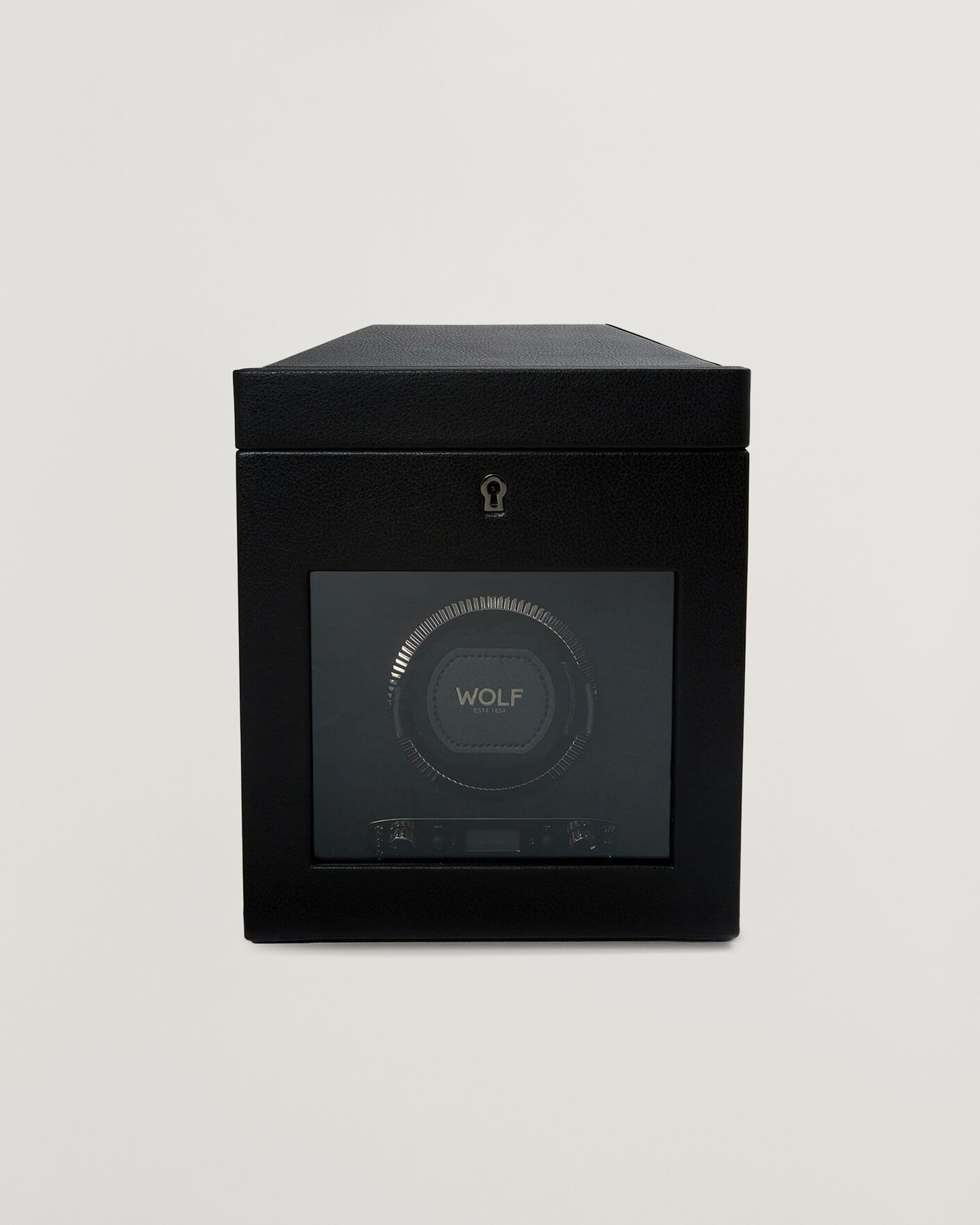 Mies | WOLF British Racing Single Watch Winder With Storage Black | WOLF | British Racing Single Watch Winder With Storage Black