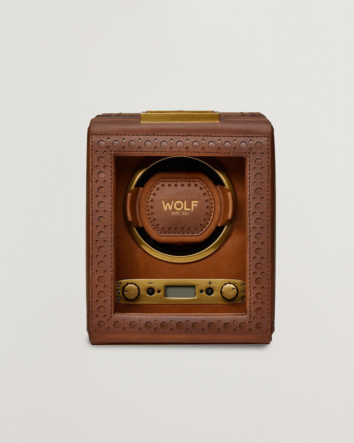 Mies | Kello- ja korurasiat | WOLF | Brouge Single Watch Winder Burnished Brown
