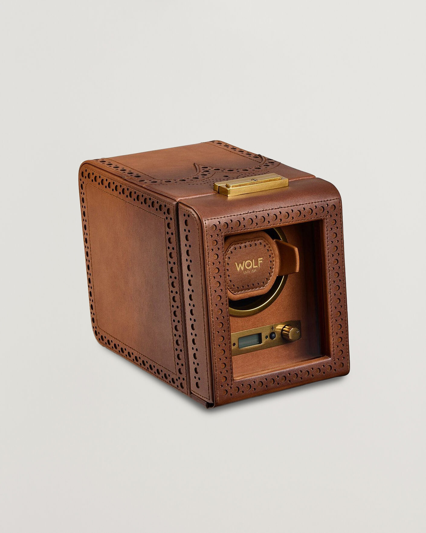 Mies | Kello- ja korurasiat | WOLF | Brouge Single Watch Winder Burnished Brown