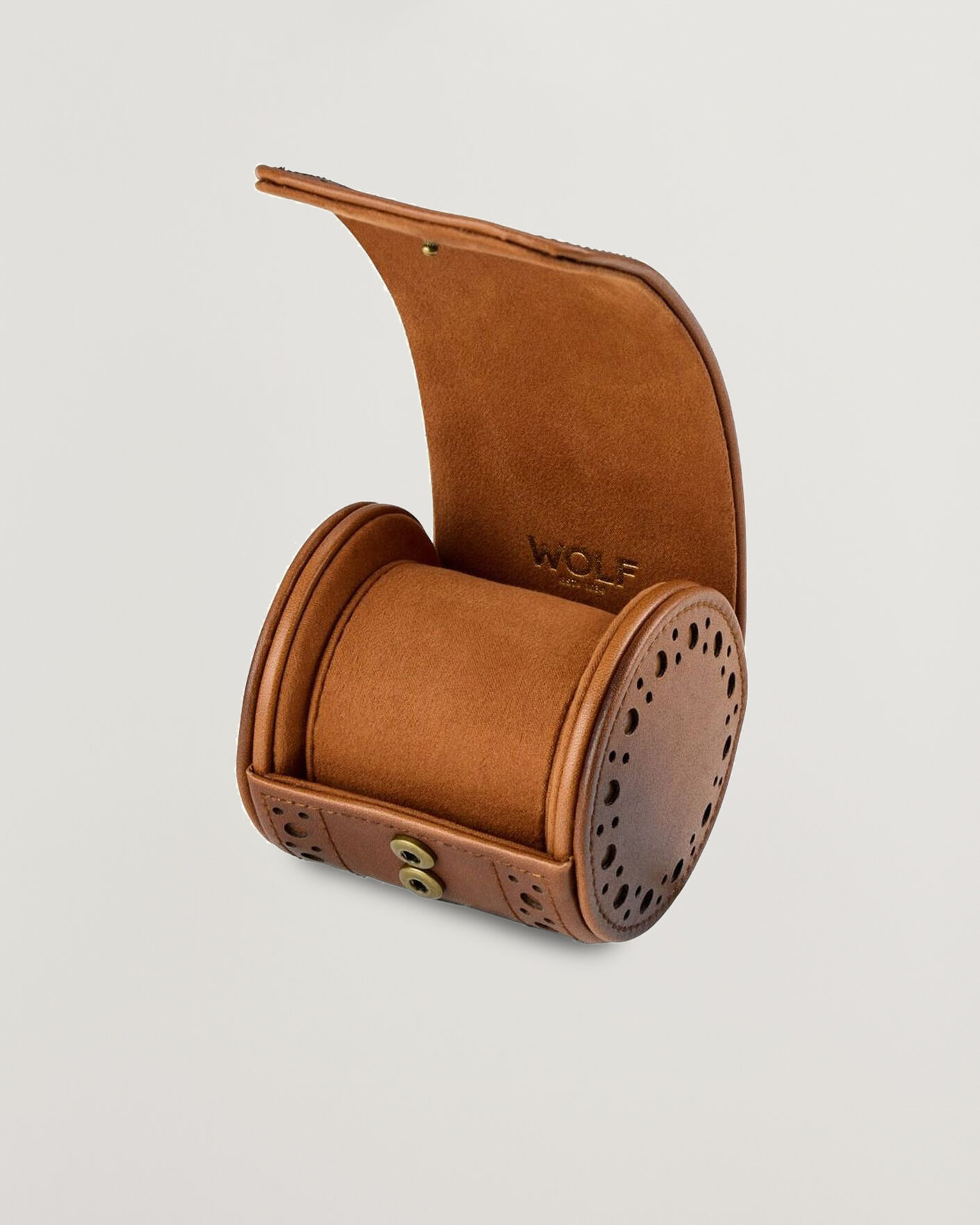 Mies | Kello- ja korurasiat | WOLF | Brouge Single Watch Roll Burnished Brown
