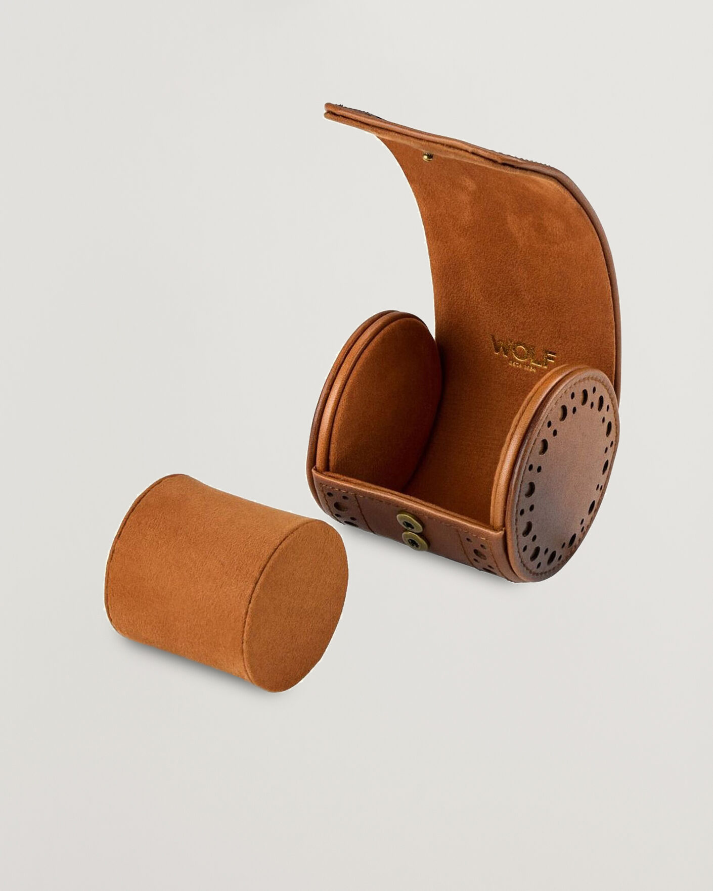 Mies | Kello- ja korurasiat | WOLF | Brouge Single Watch Roll Burnished Brown