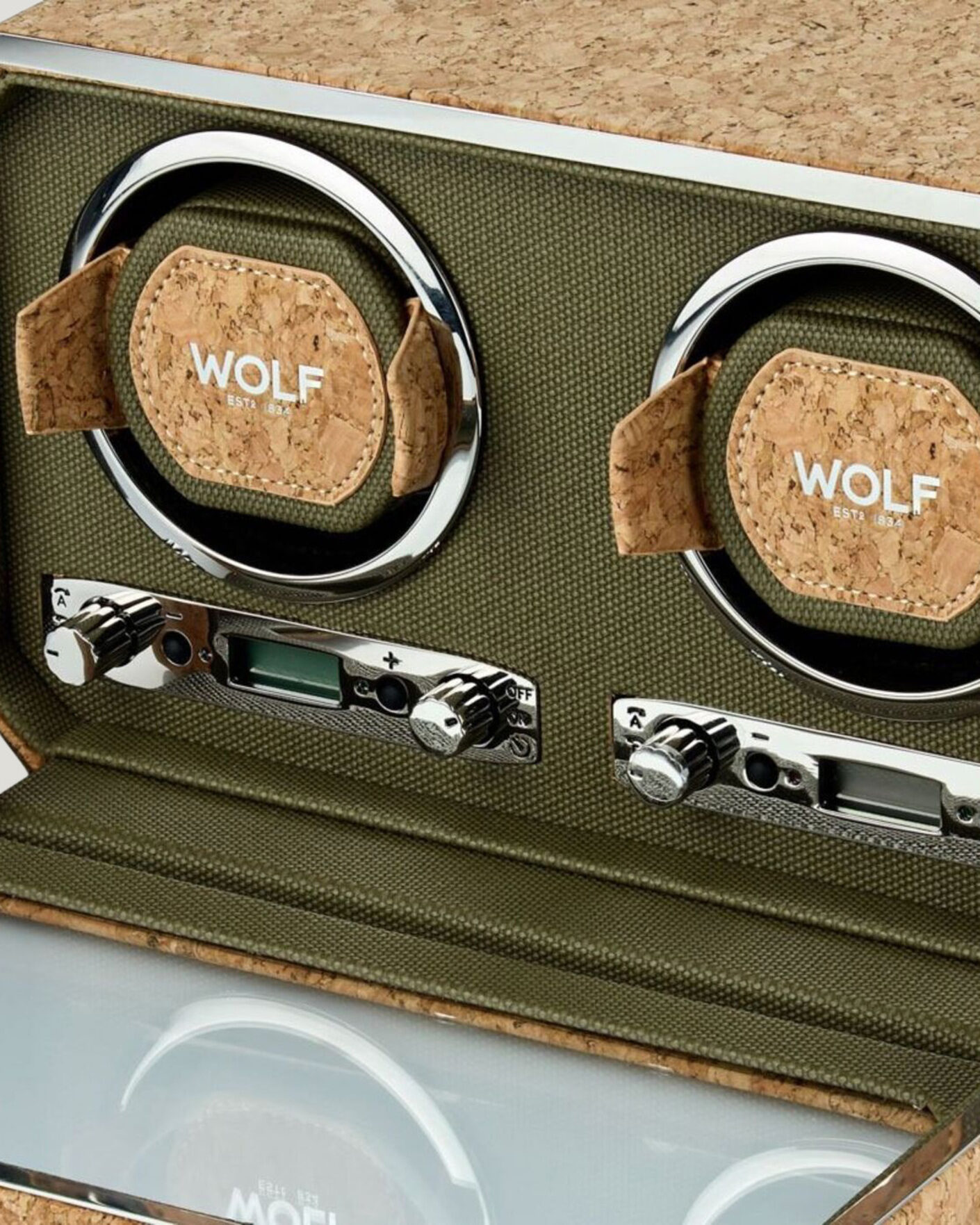 Mies | Kello- ja korurasiat | WOLF | Cortica Double Watch Winder Cork