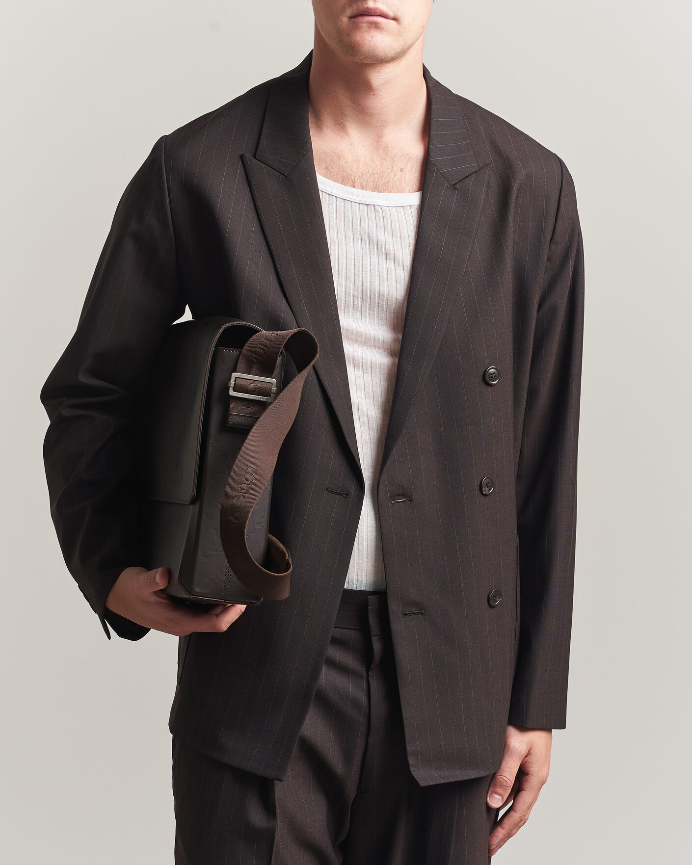 Mies | Pikkutakit | NN07 | Jordin Pinstriped Double Breasted Blazer Dark Brown