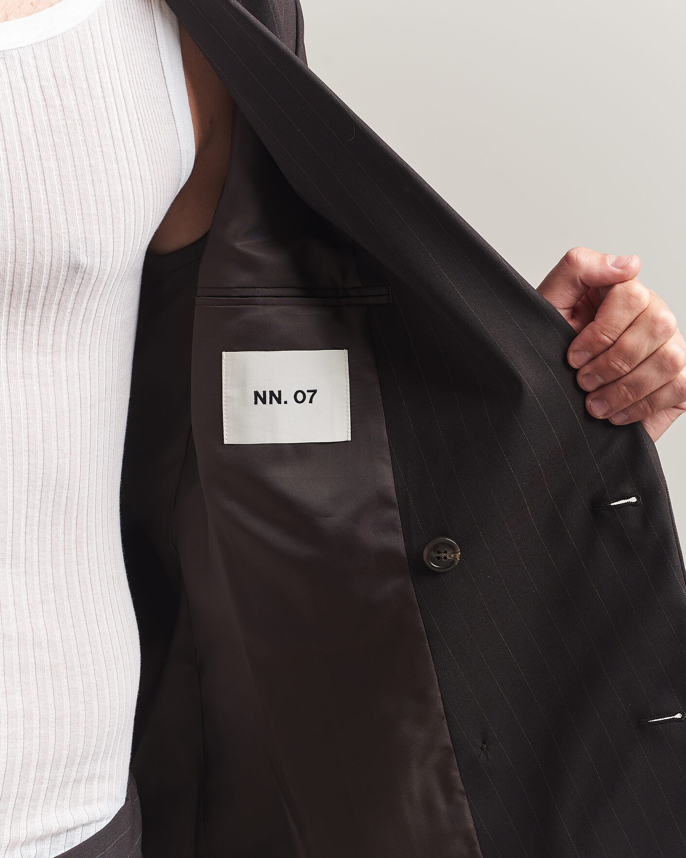 Mies | Pikkutakit | NN07 | Jordin Pinstriped Double Breasted Blazer Dark Brown