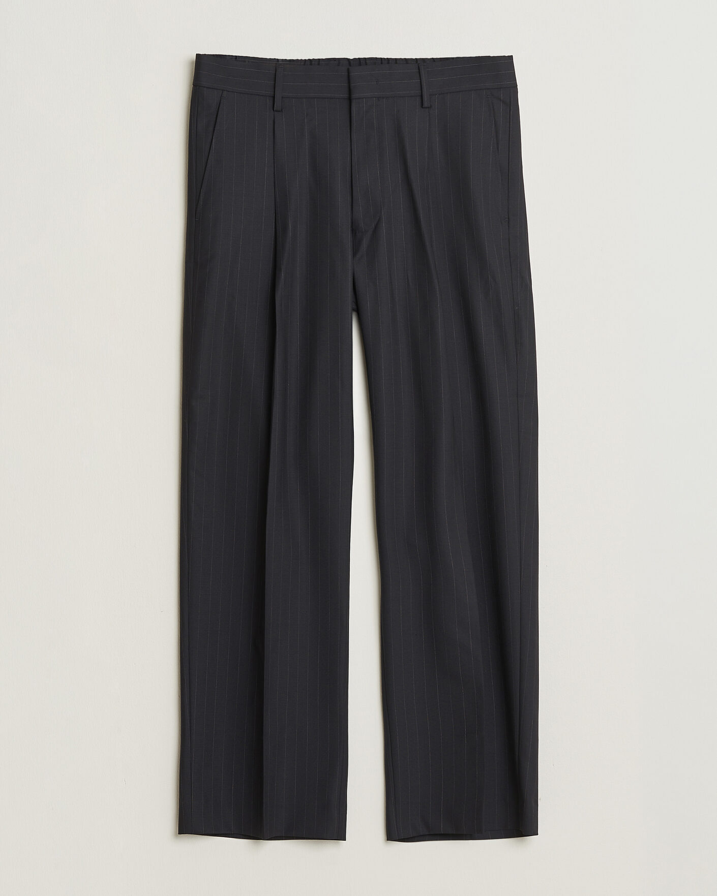 Mies | Housut | NN07 | Kay Pinstriped Pleated Trousers Navy Blue