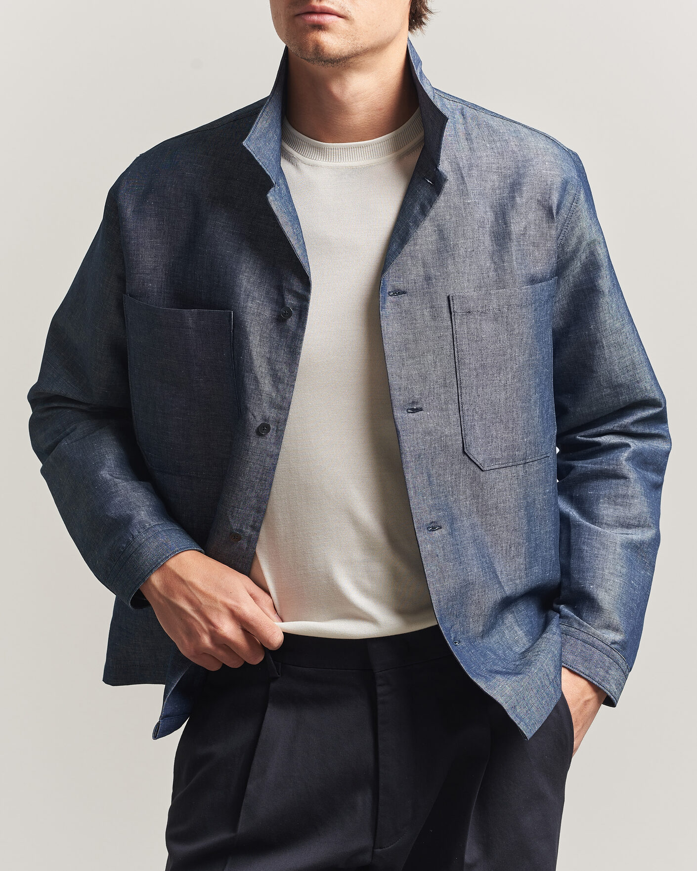 Mies | Kauluspaidat | NN07 | Rob Denim Overshirt Raw Indigo