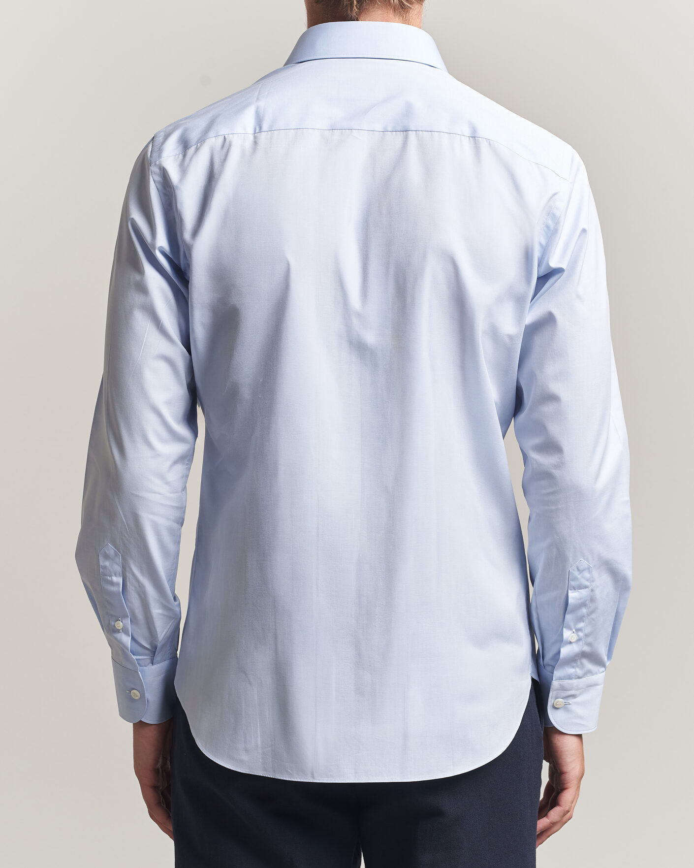 Mies | Kauluspaidat | Brioni | Poplin Cotton Dress Shirt Light Blue