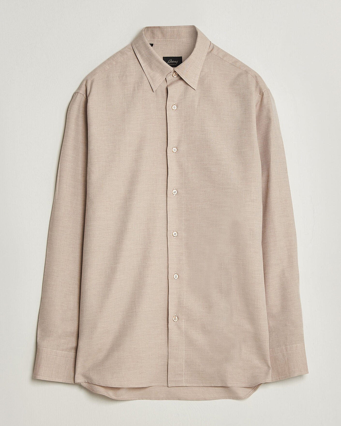 Mies | Kauluspaidat | Brioni | Cotton/Cashmere Flannel Shirt Beige