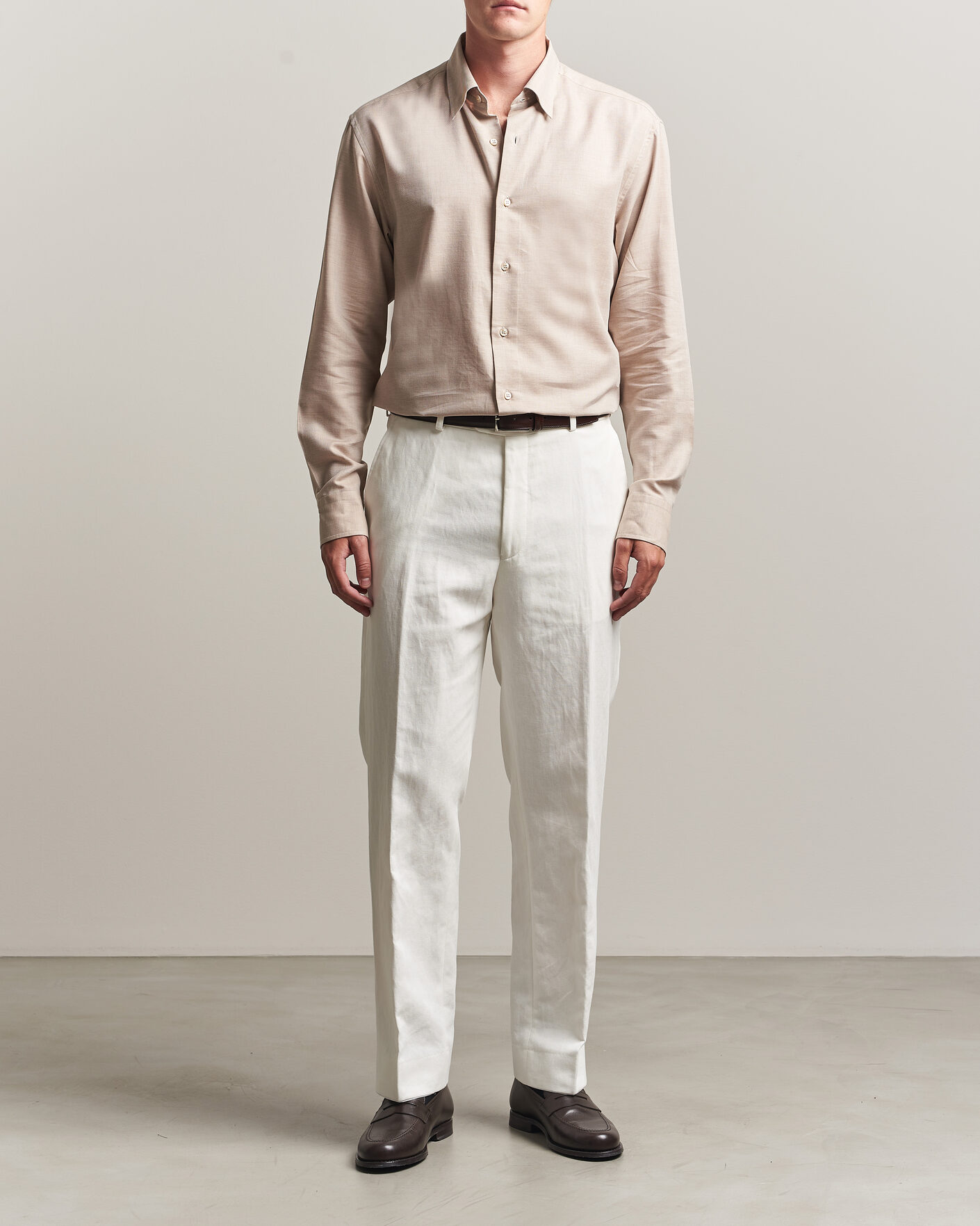 Mies | Kauluspaidat | Brioni | Cotton/Cashmere Flannel Shirt Beige