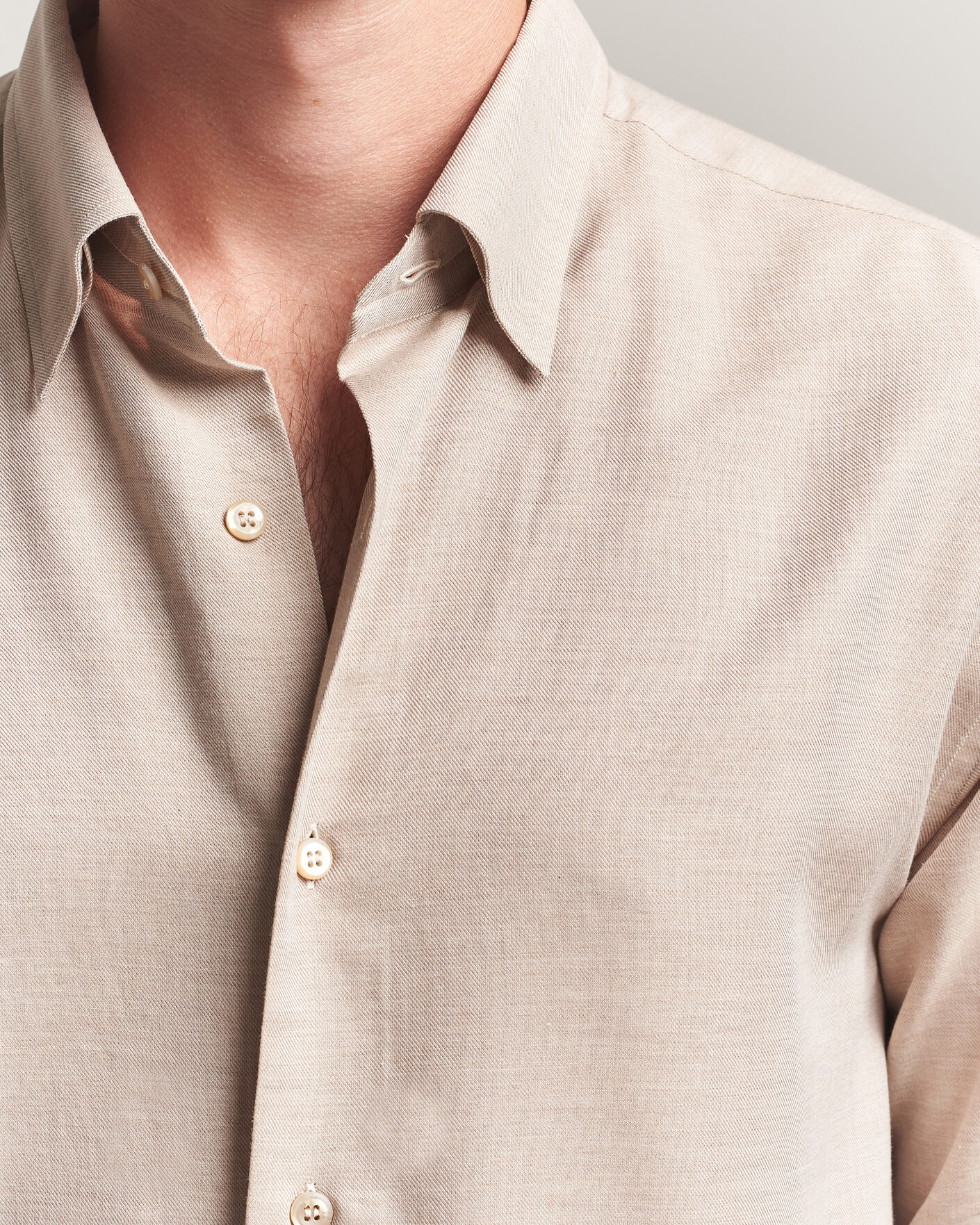 Mies | Kauluspaidat | Brioni | Cotton/Cashmere Flannel Shirt Beige
