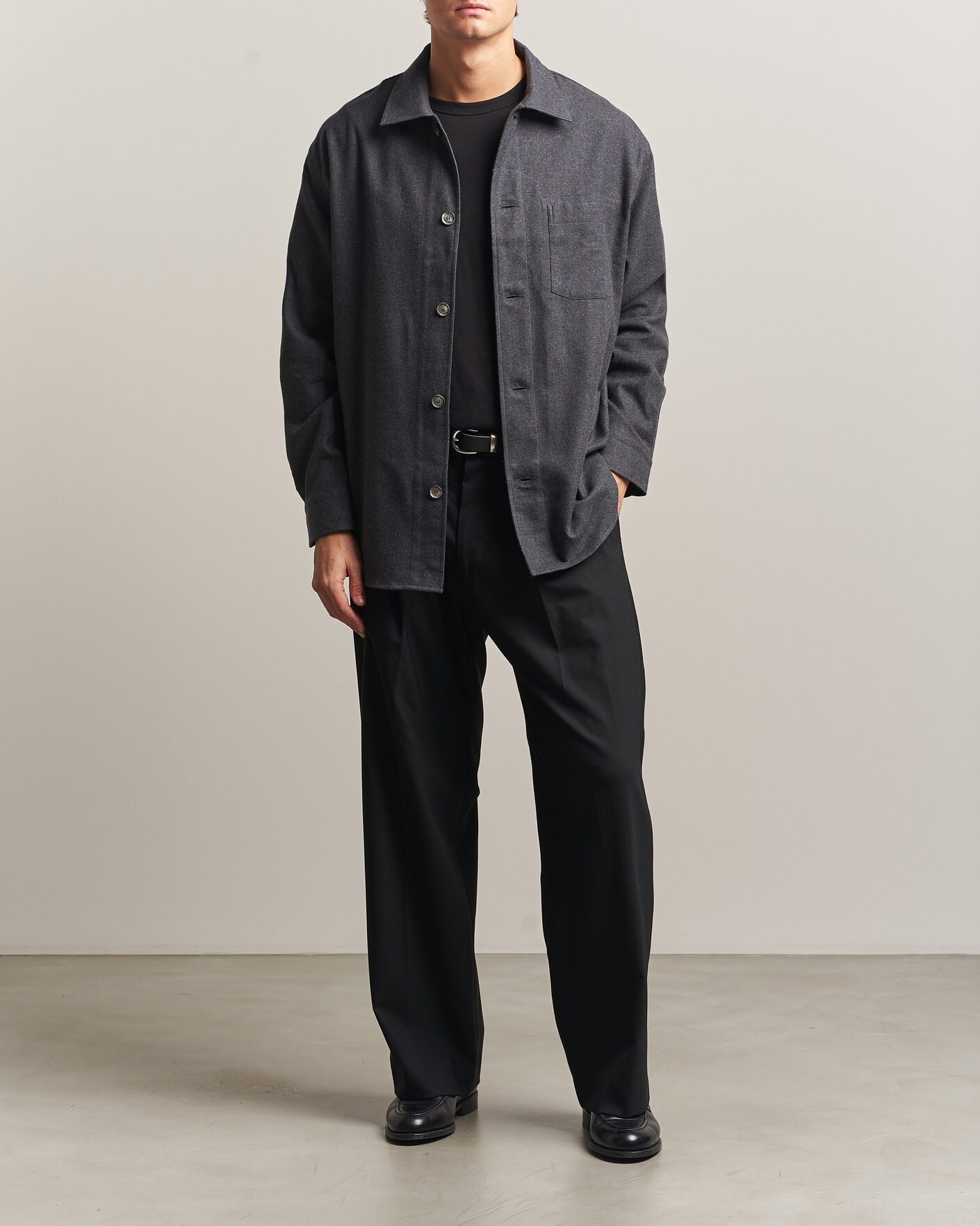 Mies | Kauluspaidat | Brioni | Cotton/Cashmere Overshirt Grey Melange