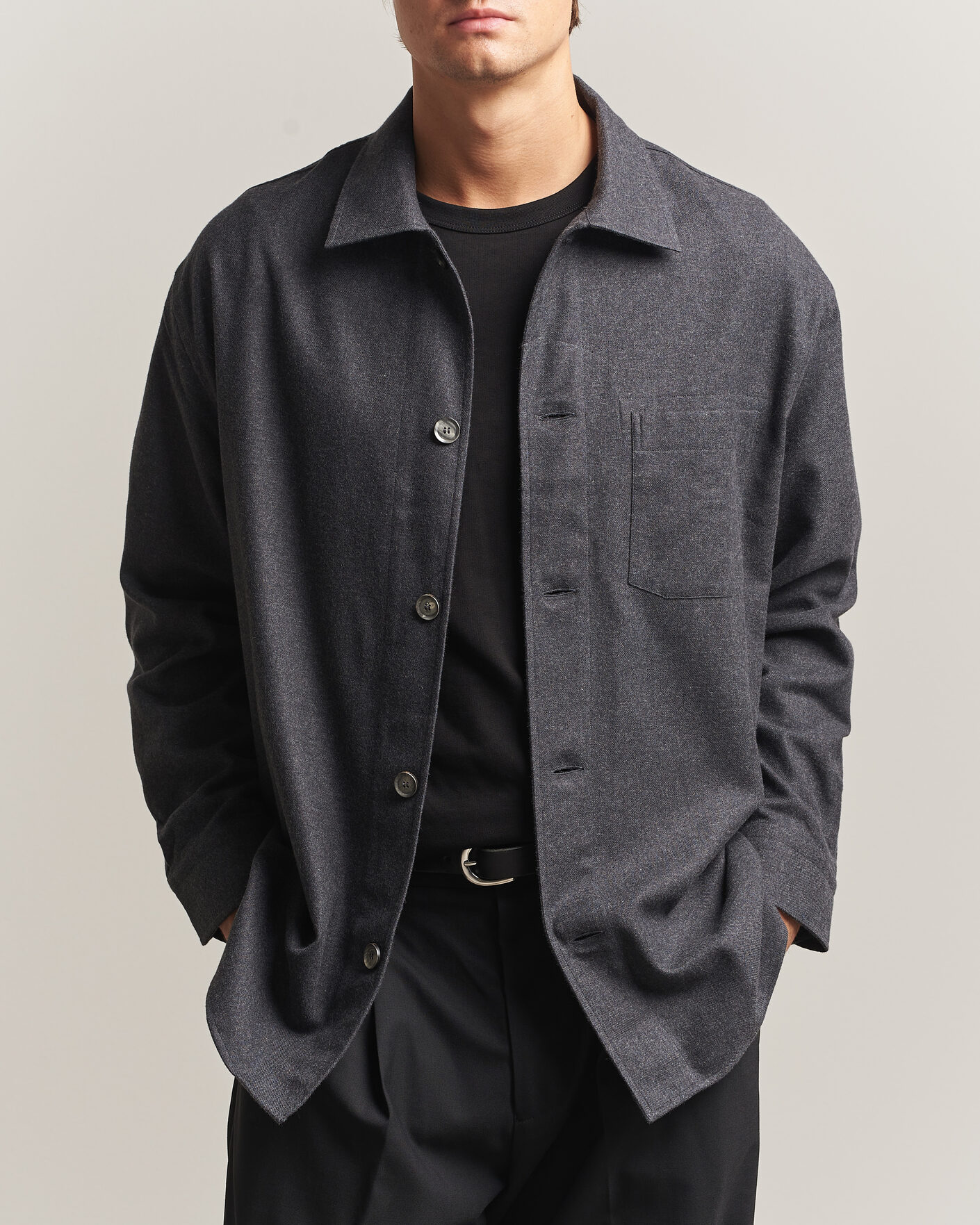 Mies | Kauluspaidat | Brioni | Cotton/Cashmere Overshirt Grey Melange