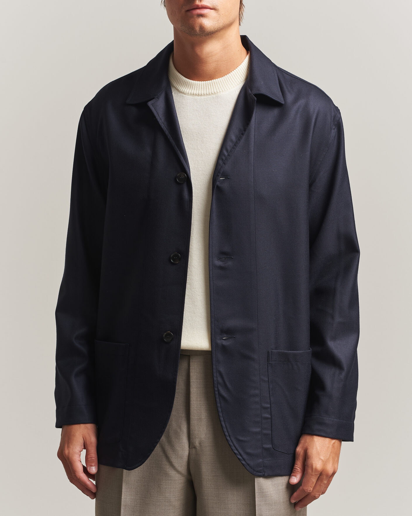 Mies | Takit | Brioni | Wool/Cashmere Shirt Jacket Navy