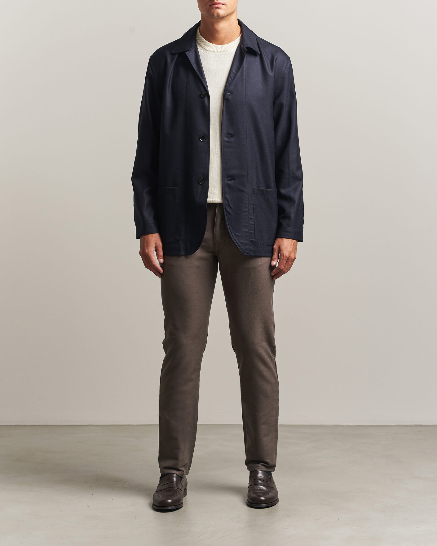 Mies | Housut | Brioni | 5-Pocket Moleskine Pants Grey