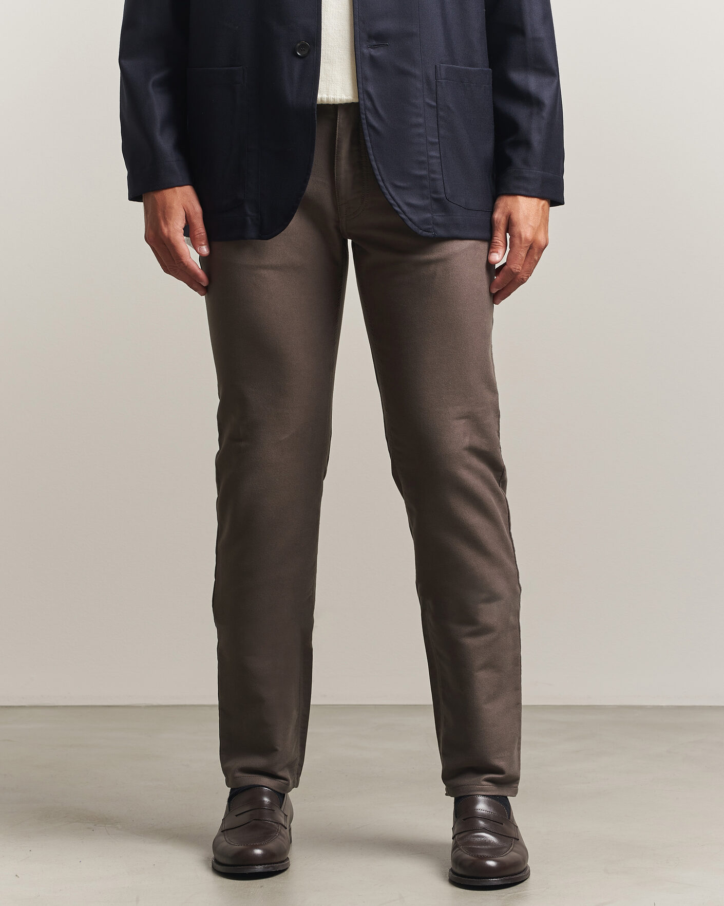 Mies | Housut | Brioni | 5-Pocket Moleskine Pants Grey