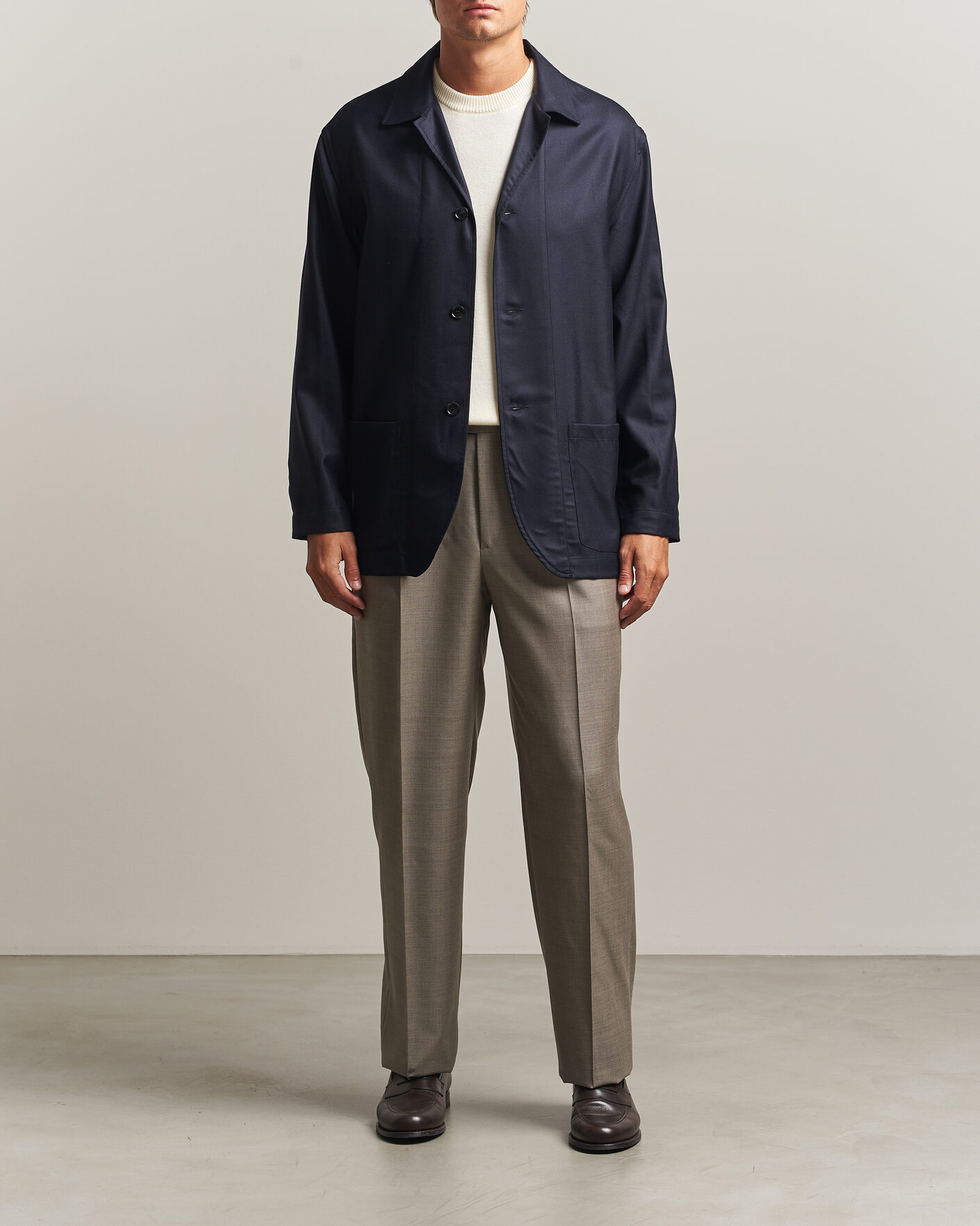 Mies | Housut | Brioni | Capri Wool Trousers Beige