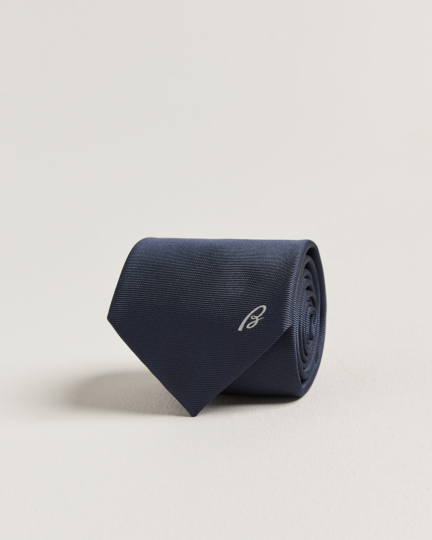 Mies | Solmiot | Brioni | Embroidered Logo Silk Tie Navy