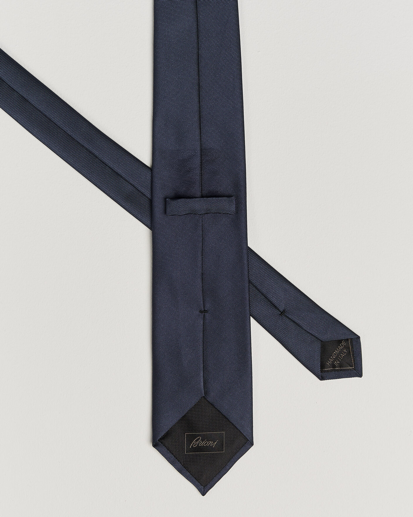 Mies | Solmiot | Brioni | Embroidered Logo Silk Tie Navy