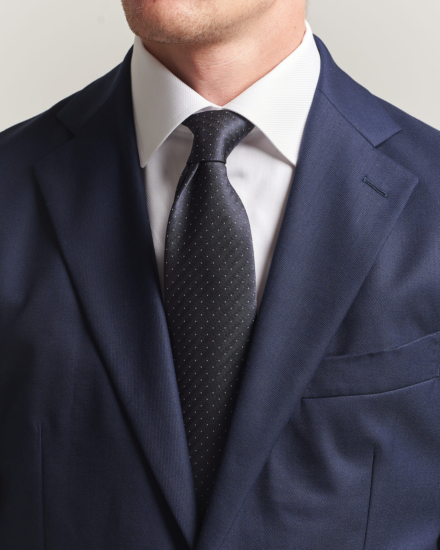 Mies | Solmiot | Brioni | Jacquard Dot Silk Tie Navy