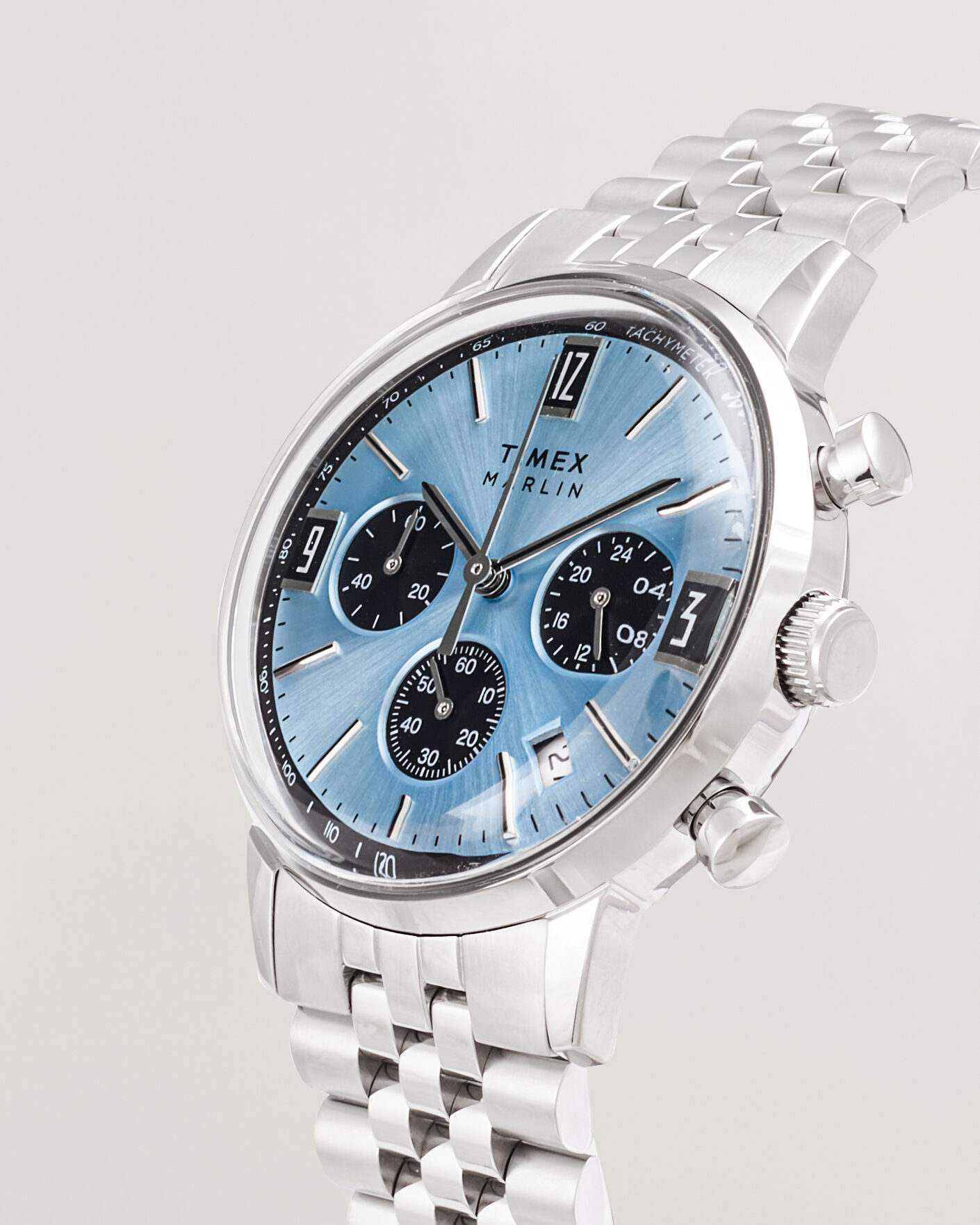 Mies | Timex Marlin Quartz Chronograph Steel 40mm Ice Blue Dial | Timex | Marlin Quartz Chronograph Steel 40mm Ice Blue Dial