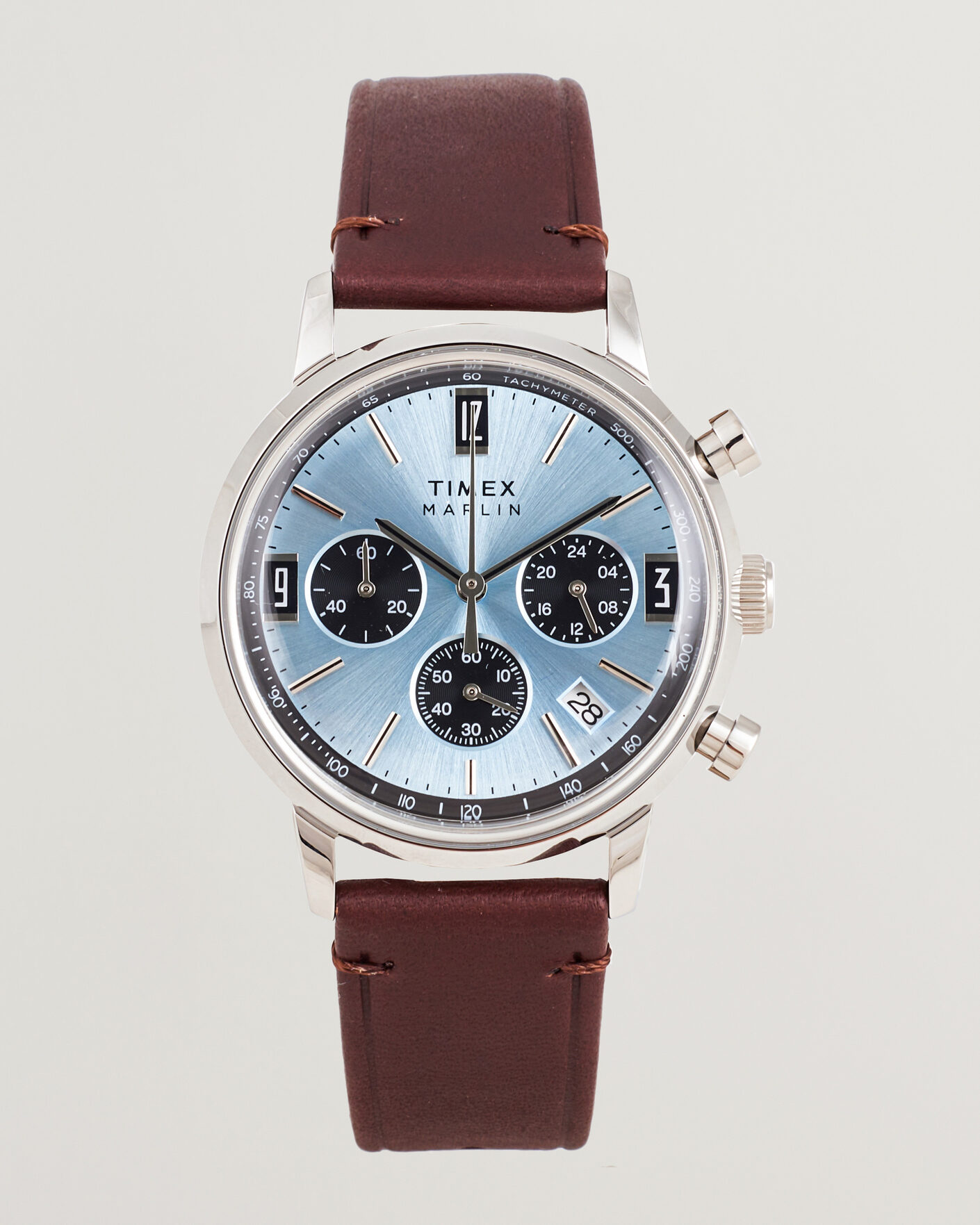 Mies | Timex Marlin Quartz Chronograph Leather 40mm Ice Blue Dial | Timex | Marlin Quartz Chronograph Leather 40mm Ice Blue Dial