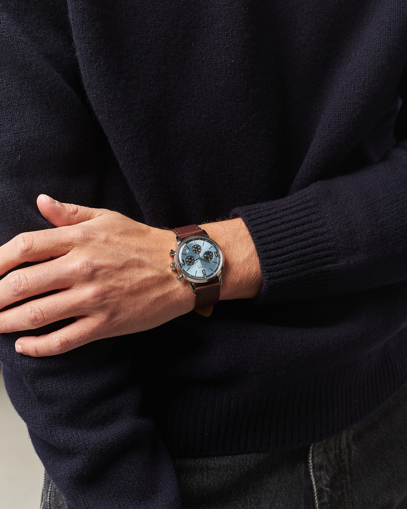 Mies | Timex Marlin Quartz Chronograph Leather 40mm Ice Blue Dial | Timex | Marlin Quartz Chronograph Leather 40mm Ice Blue Dial