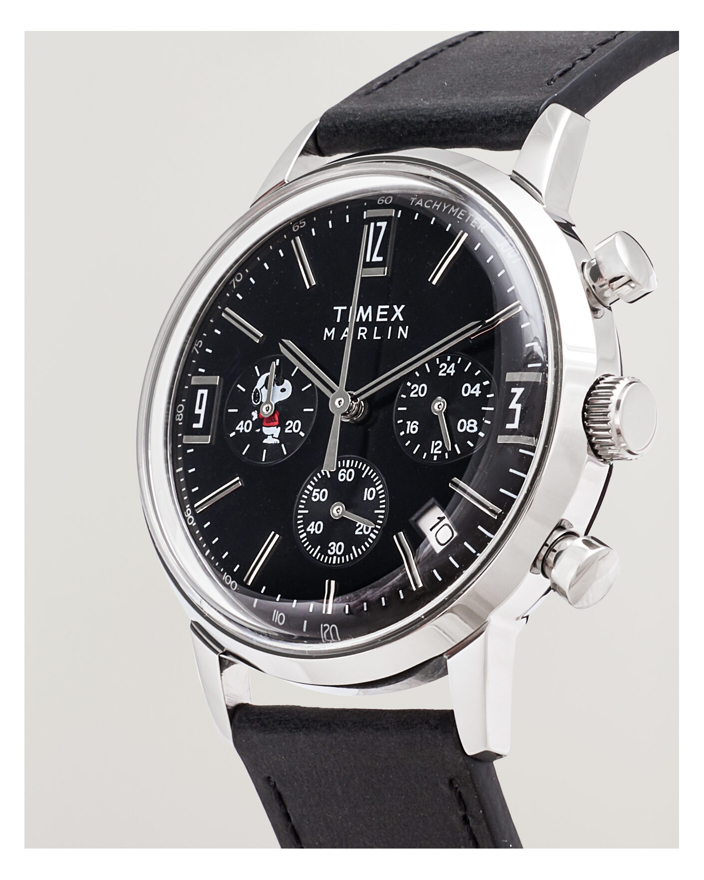 Mies | Timex Timex x Peanuts Chrono Cool Joe Leather 40mm Black Dial | Timex | x Peanuts Chrono Cool Joe Leather 40mm Black Dial