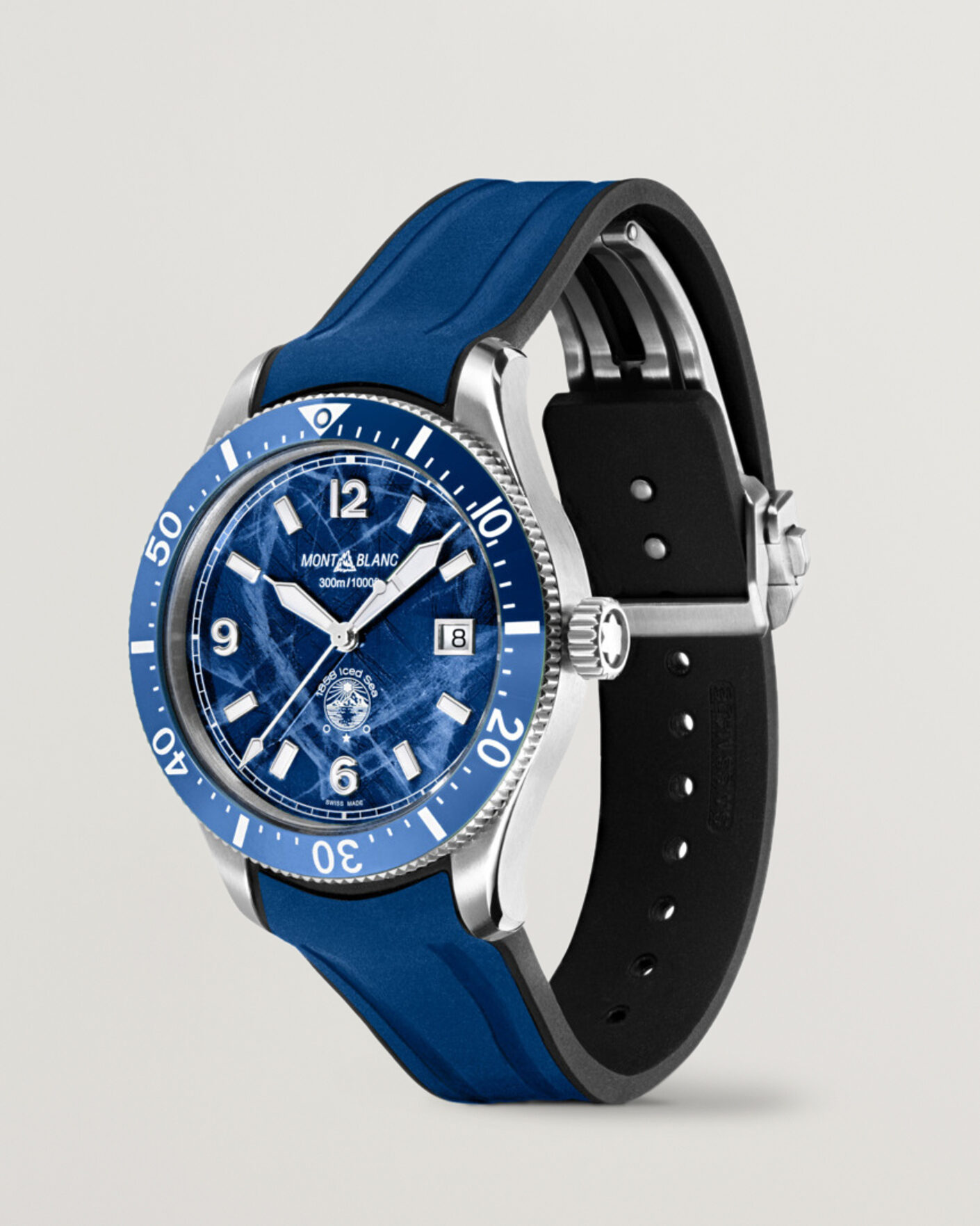 Mies | Montblanc Iced Sea Automatic Date Rubber Strap Blue | Montblanc | Iced Sea Automatic Date Rubber Strap Blue