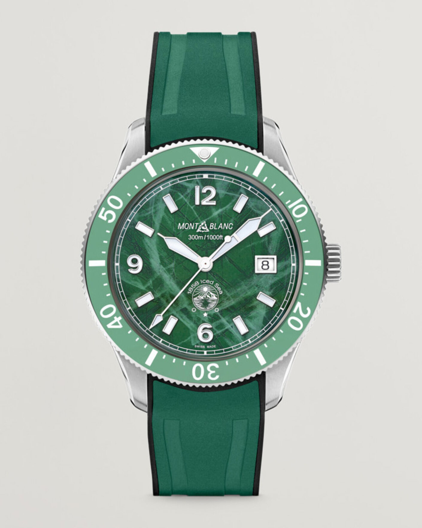Mies | Montblanc Iced Sea Automatic Date Rubber Strap Green | Montblanc | Iced Sea Automatic Date Rubber Strap Green