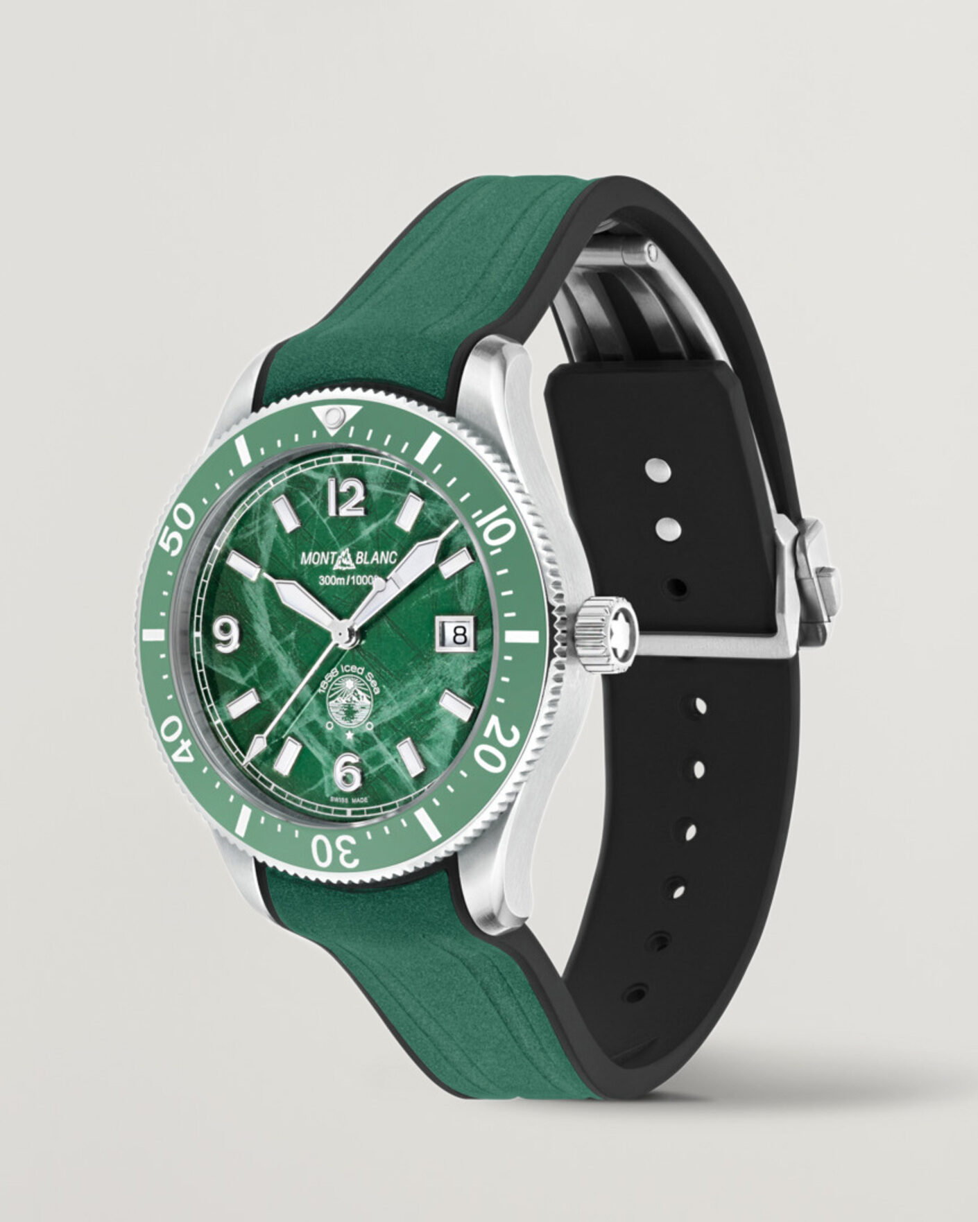 Mies | Montblanc Iced Sea Automatic Date Rubber Strap Green | Montblanc | Iced Sea Automatic Date Rubber Strap Green