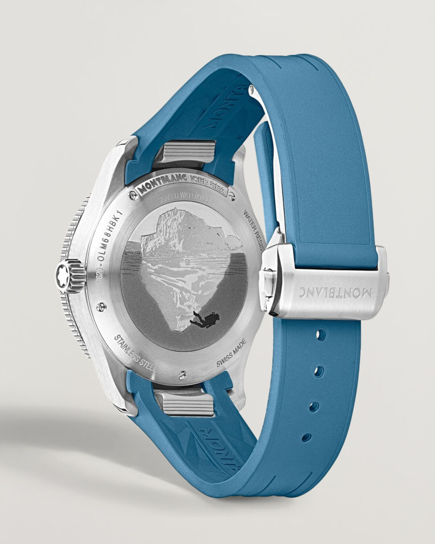 Mies | Montblanc Iced Sea Automatic Date 0 Oxygen Rubber Strap Light Blue | Montblanc | Iced Sea Automatic Date 0 Oxygen Rubber Strap Light Blue