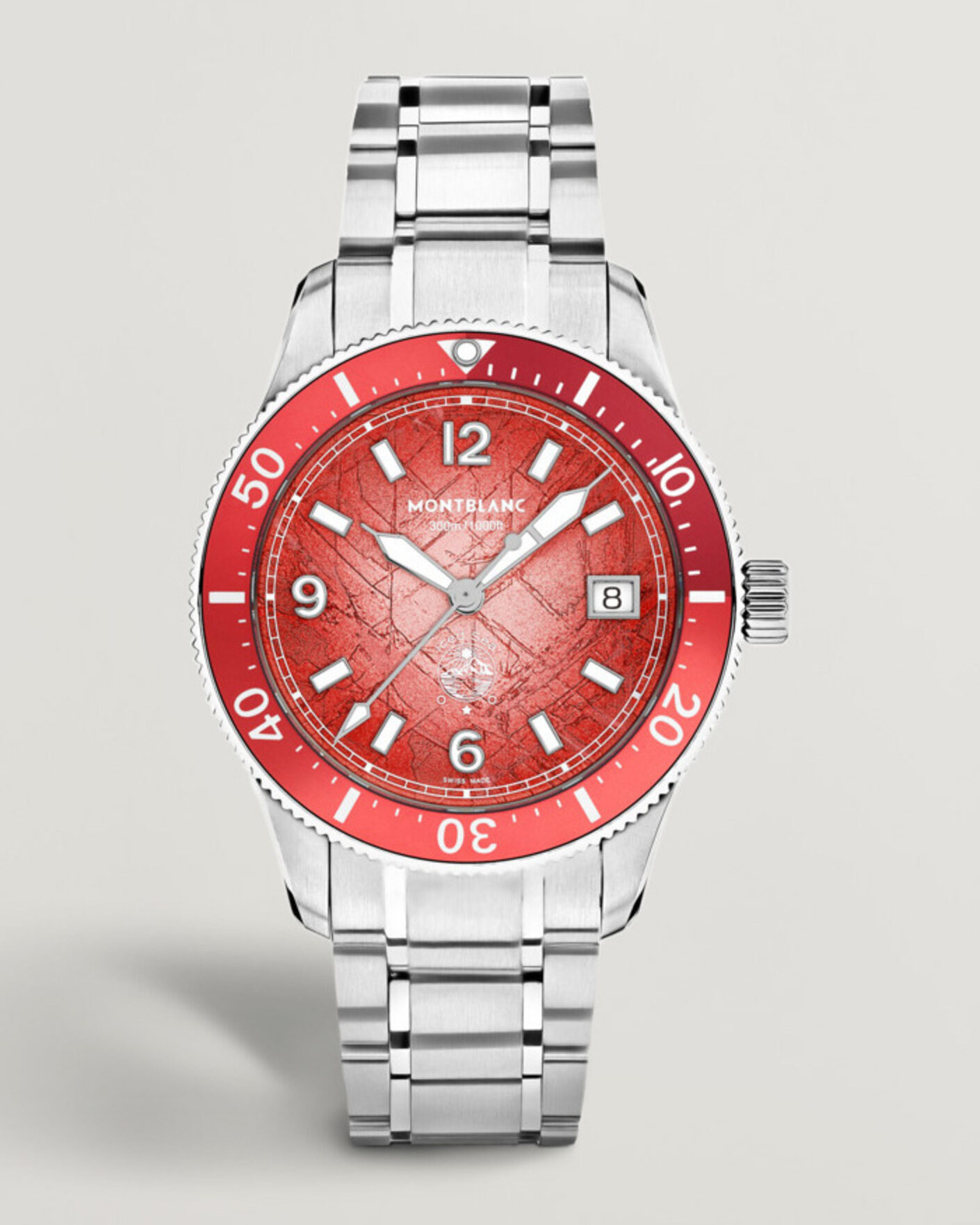 Mies | Teräsranneke | Montblanc | Iced Sea Automatic Date 0 Oxygen Limited Red