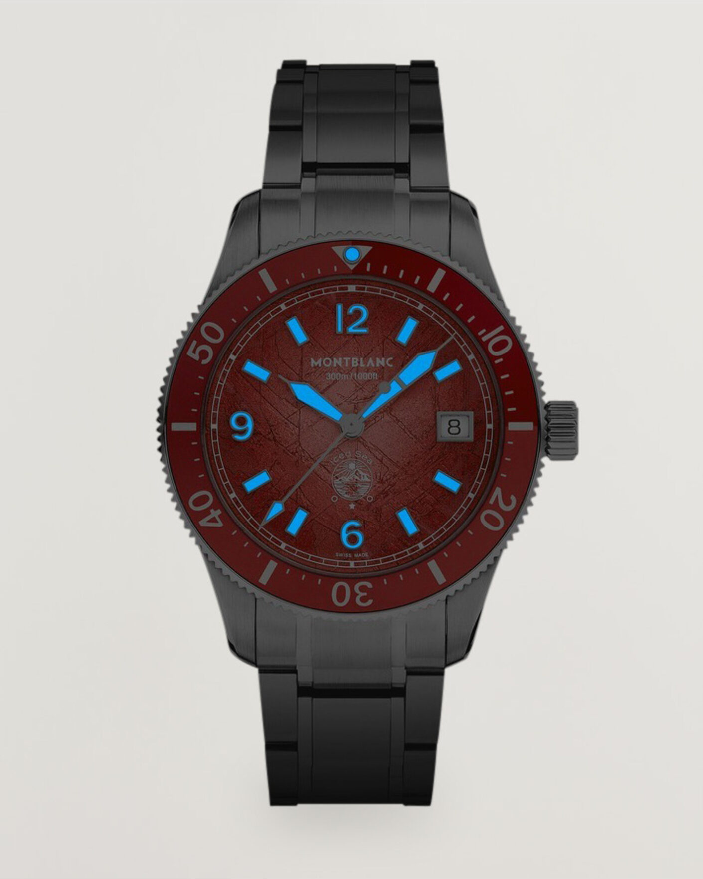 Mies | Teräsranneke | Montblanc | Iced Sea Automatic Date 0 Oxygen Limited Red