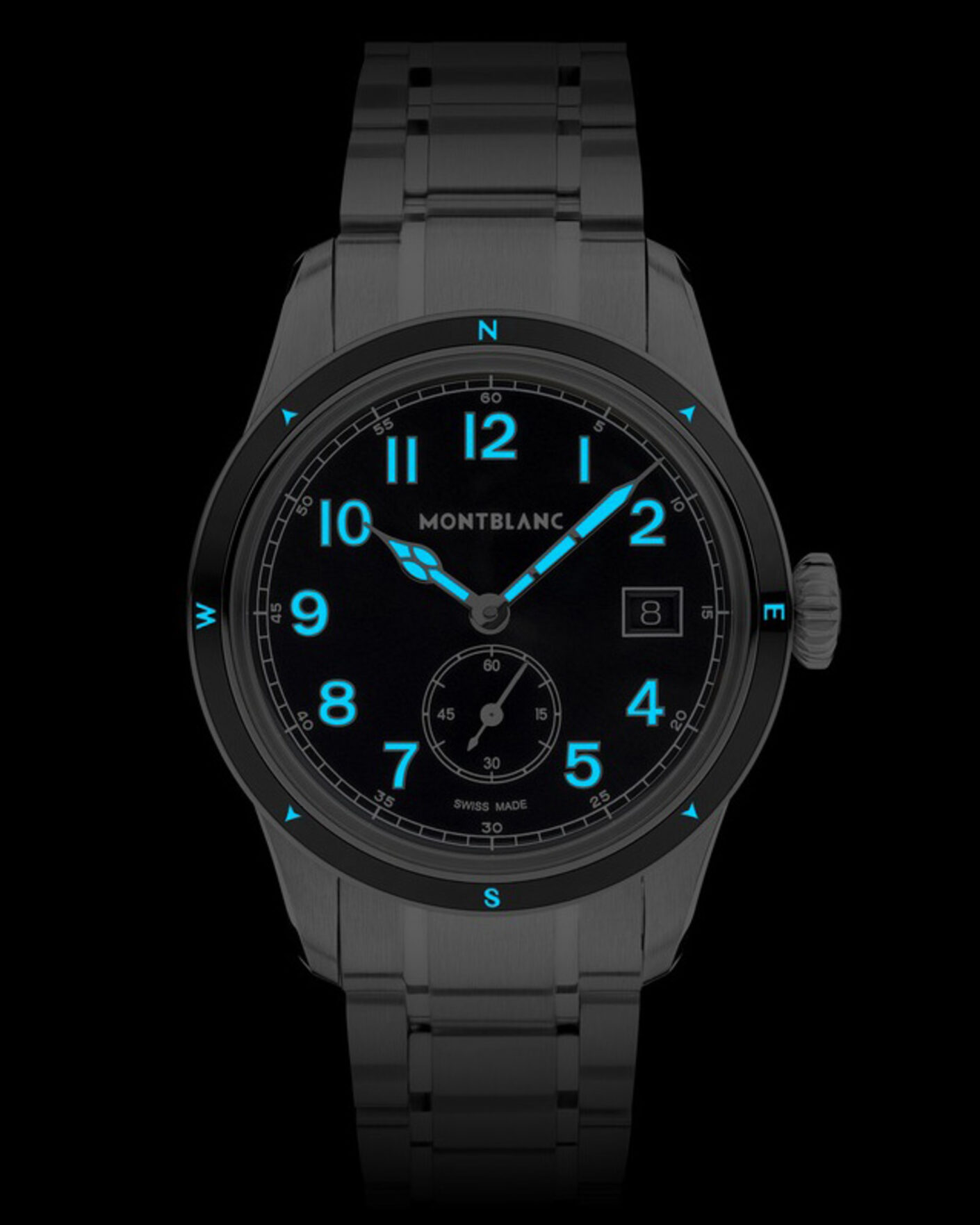 Mies | Teräsranneke | Montblanc | 1858 Small Second 0 Oxygen Black