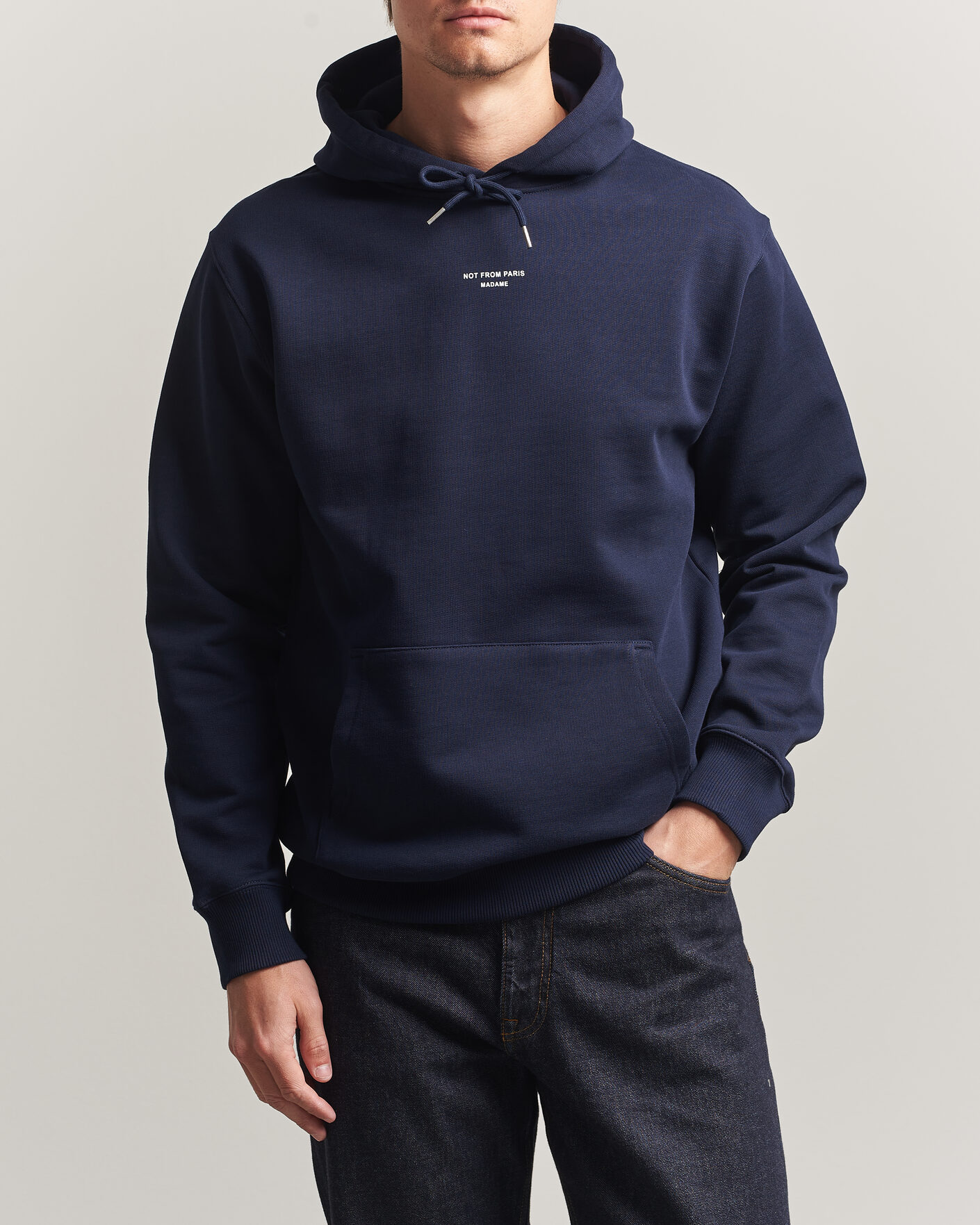 Mies | Puserot | Drôle de Monsieur | Classic Slogan Hoodie Navy