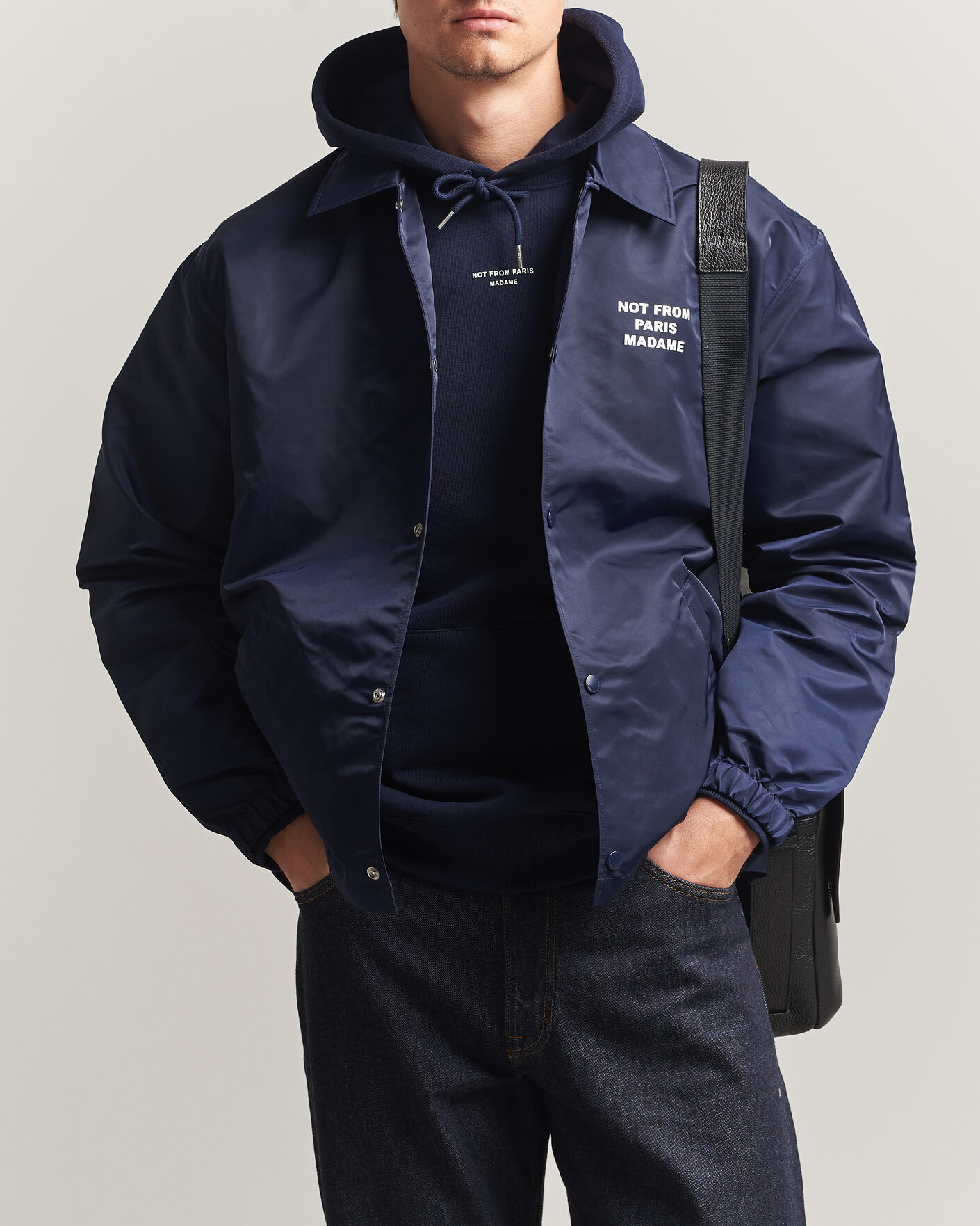 Mies | Takit | Drôle de Monsieur | La Veste Slogan Jacket Navy