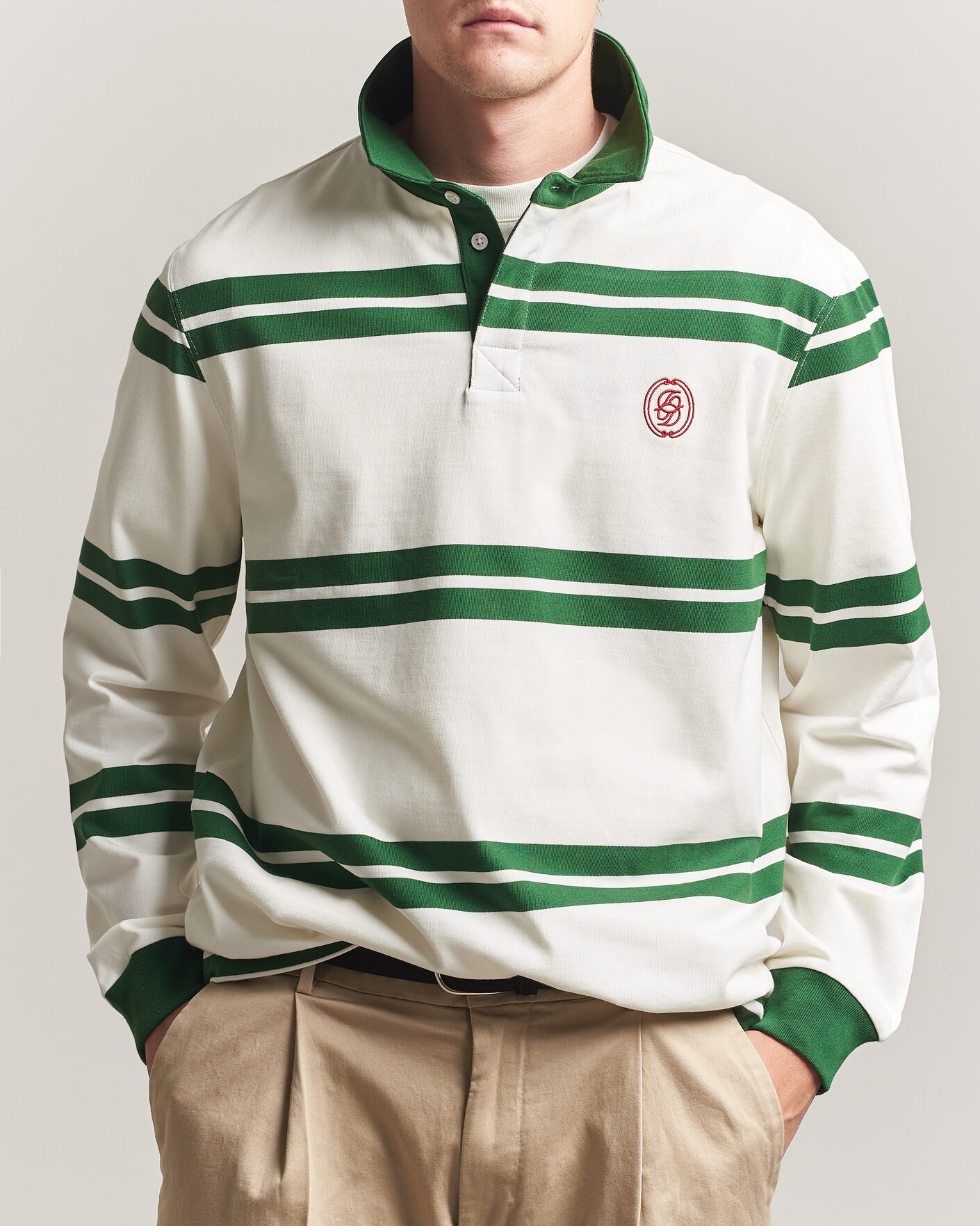 Mies | Puserot | Drôle de Monsieur | Ornament Striped Rugger Water Green