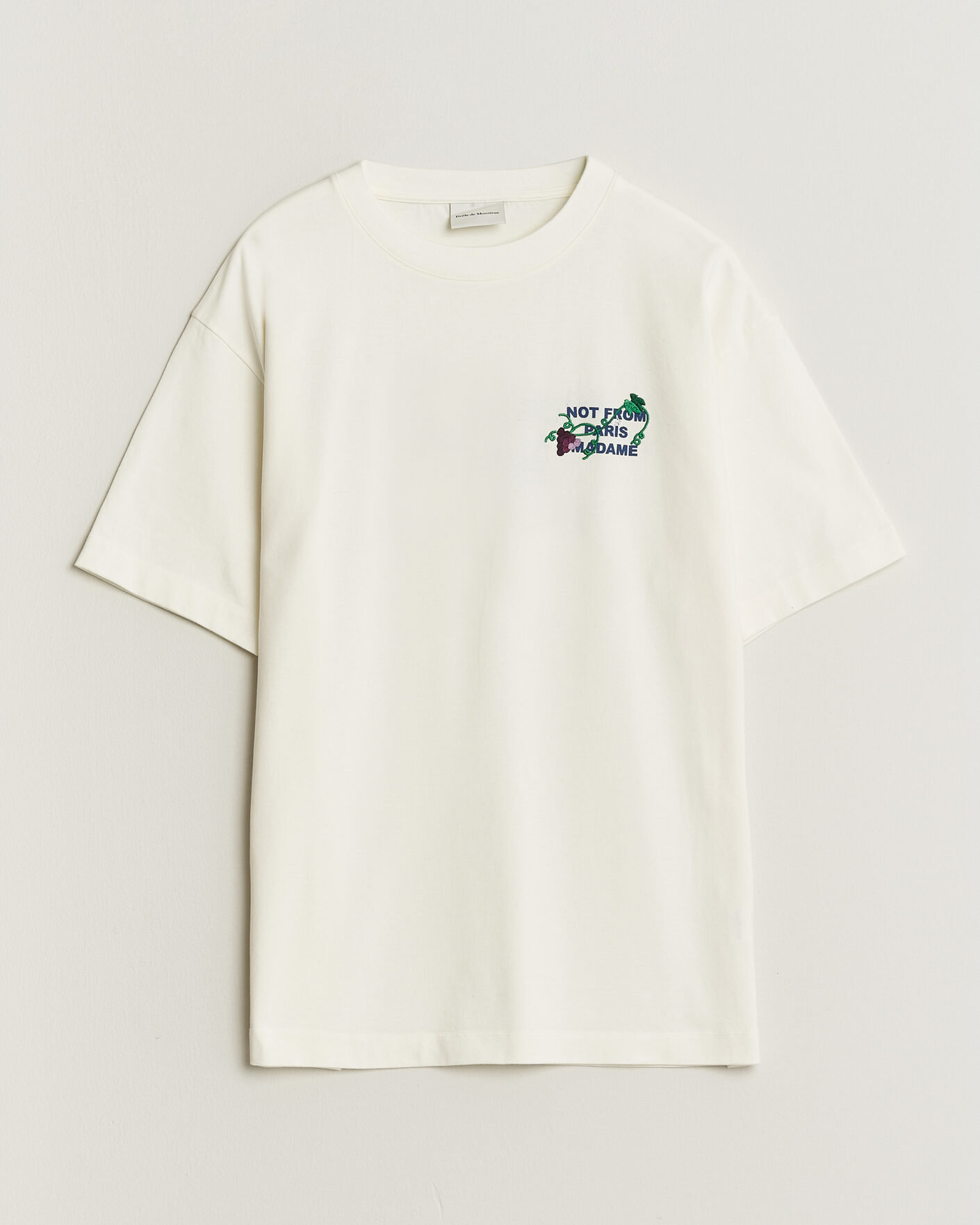 Mies | T-paidat | Drôle de Monsieur | Vine Embroidered Slogan T-Shirt Off White