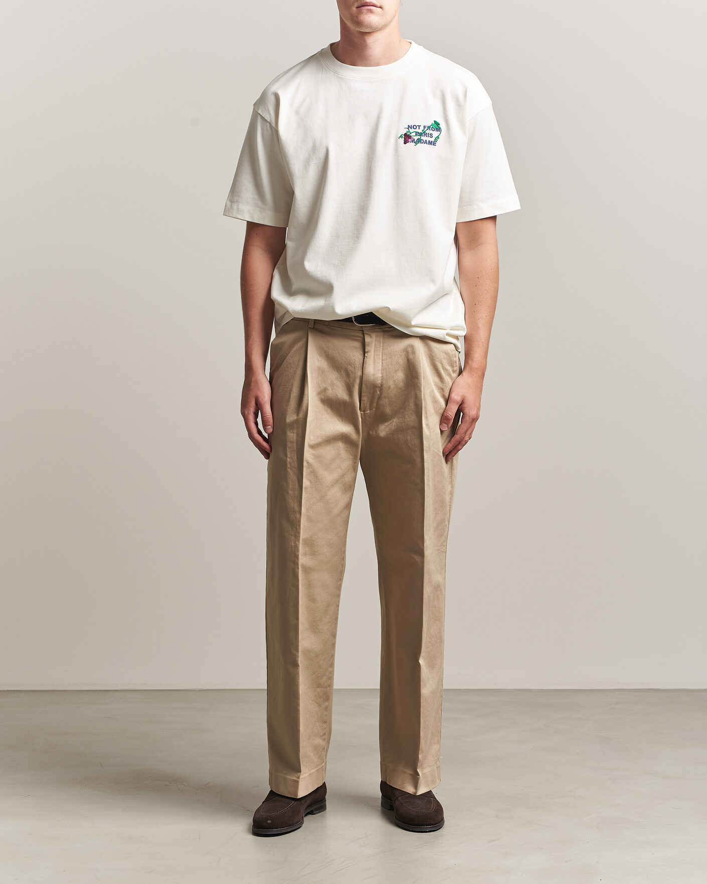 Mies | T-paidat | Drôle de Monsieur | Vine Embroidered Slogan T-Shirt Off White
