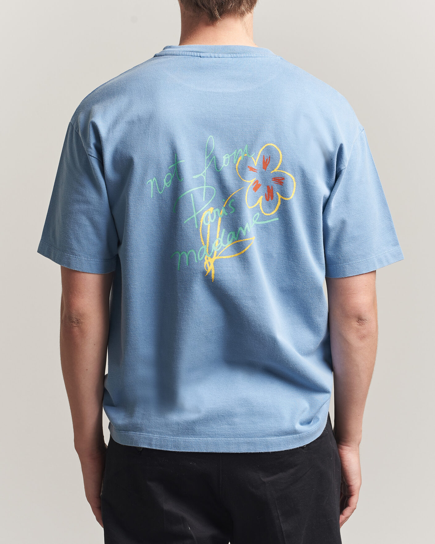 Mies | T-paidat | Drôle de Monsieur | Esquisse Slogan T-shirt Light Blue