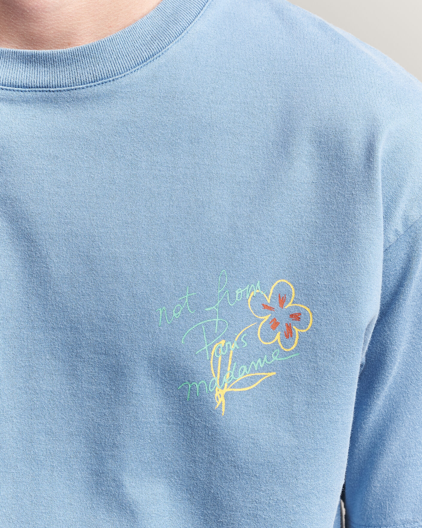 Mies | T-paidat | Drôle de Monsieur | Esquisse Slogan T-shirt Light Blue