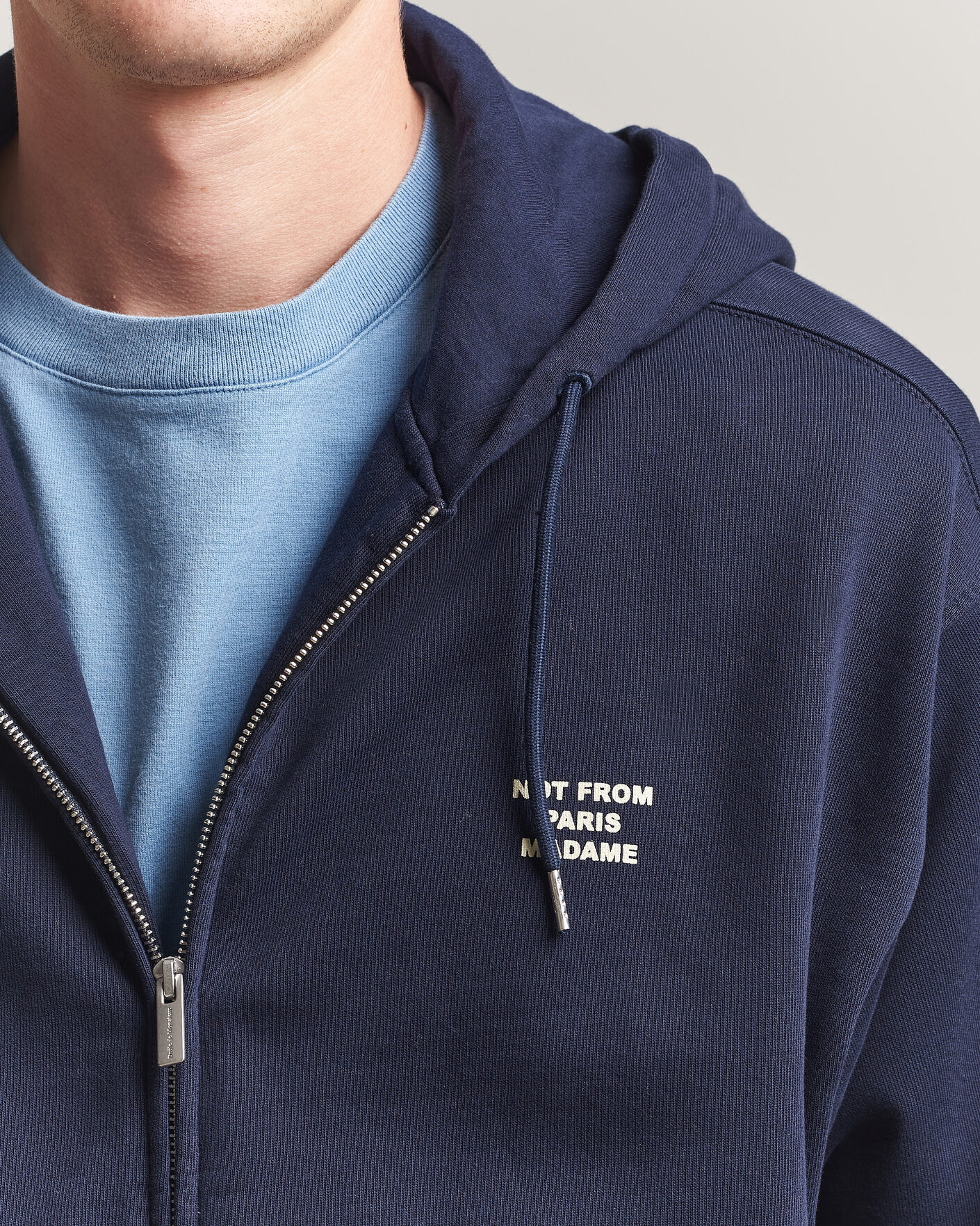 Mies | Puserot | Drôle de Monsieur | Slogan Full Zip Hoodie Navy
