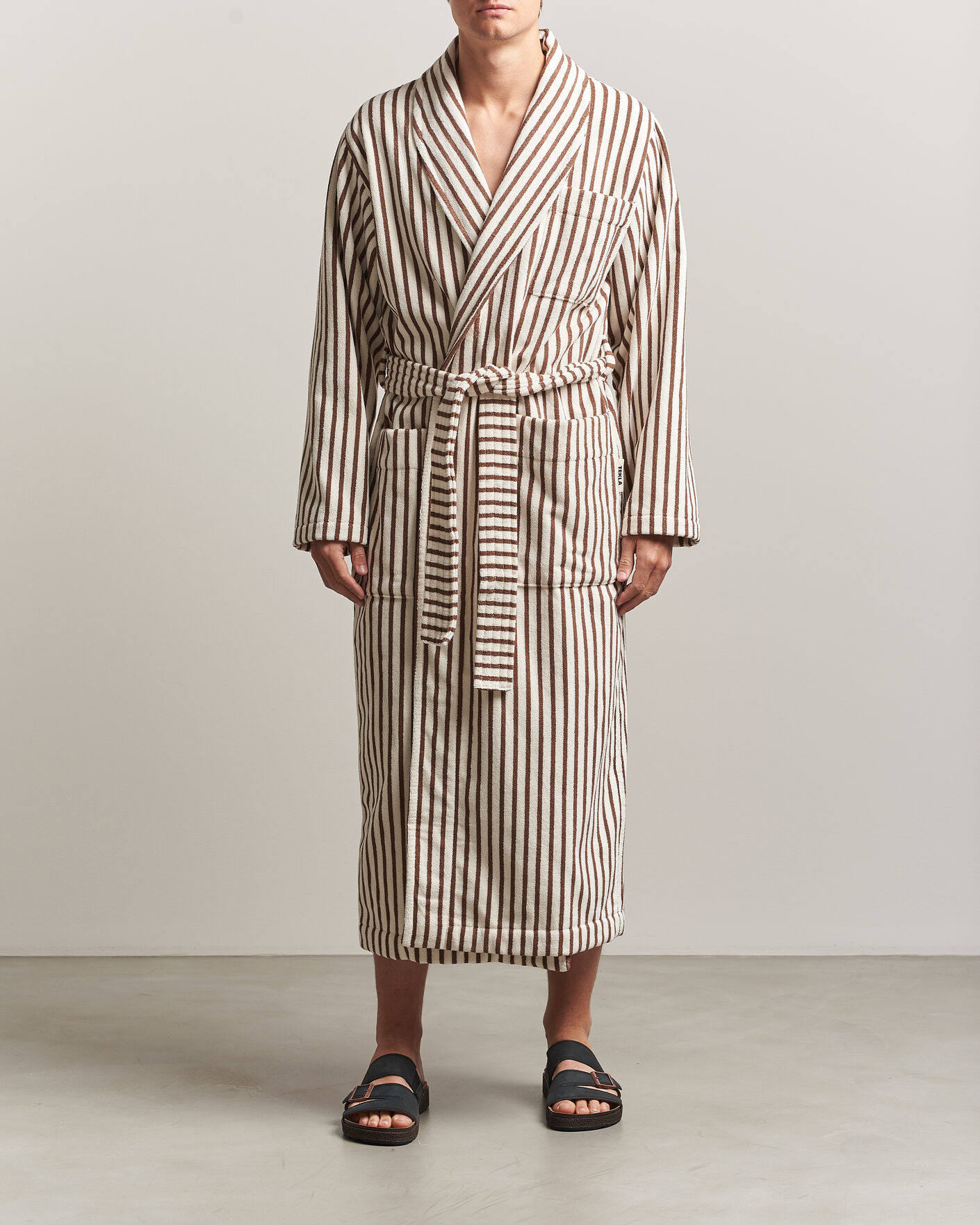 Mies | Yöpuvut ja kylpytakit | Tekla | Organic Terry Classic Bathrobe Kodiak Stripes