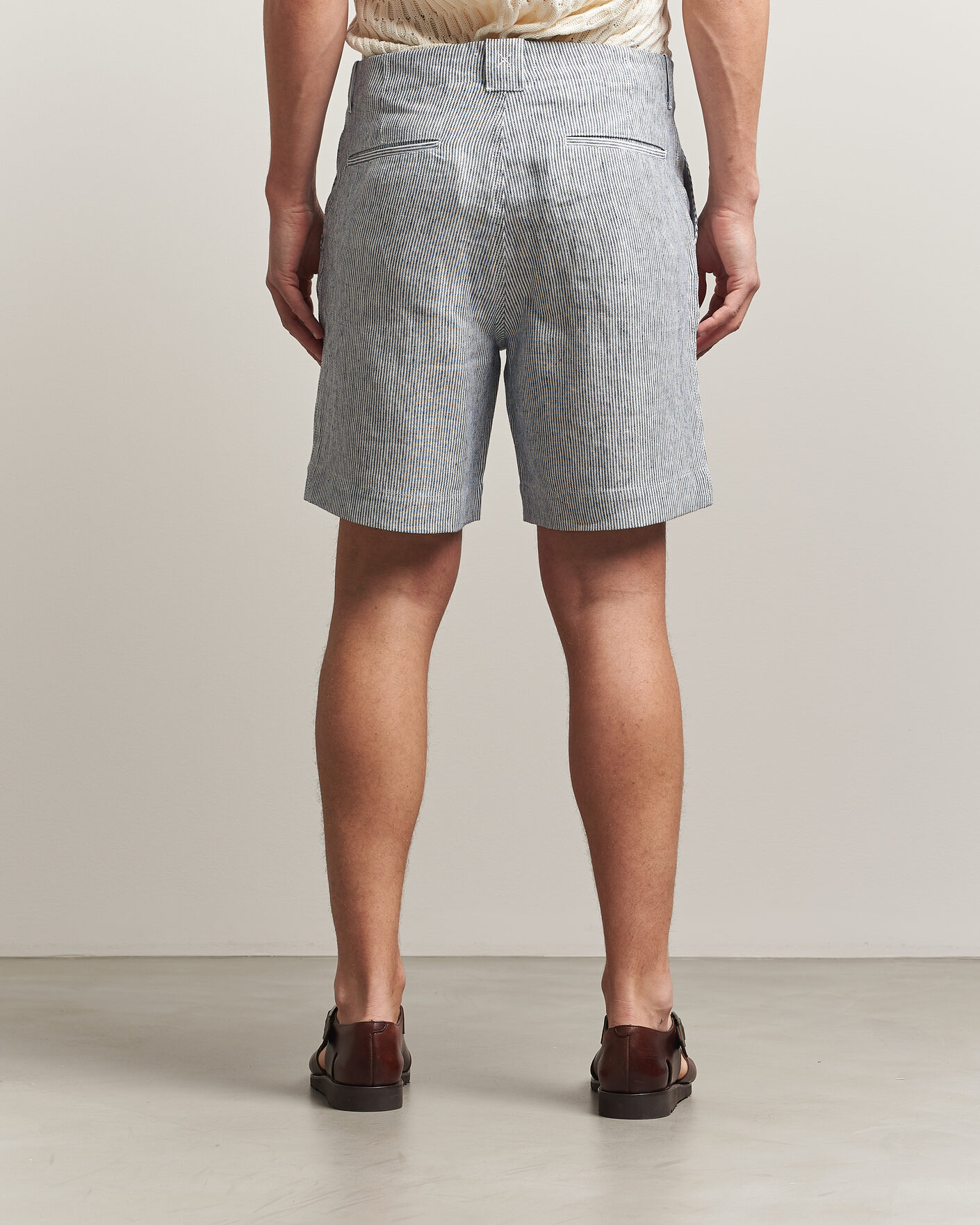 Mies | Shortsit | Peregrine | Windsor Linen Shorts Navy Stripe