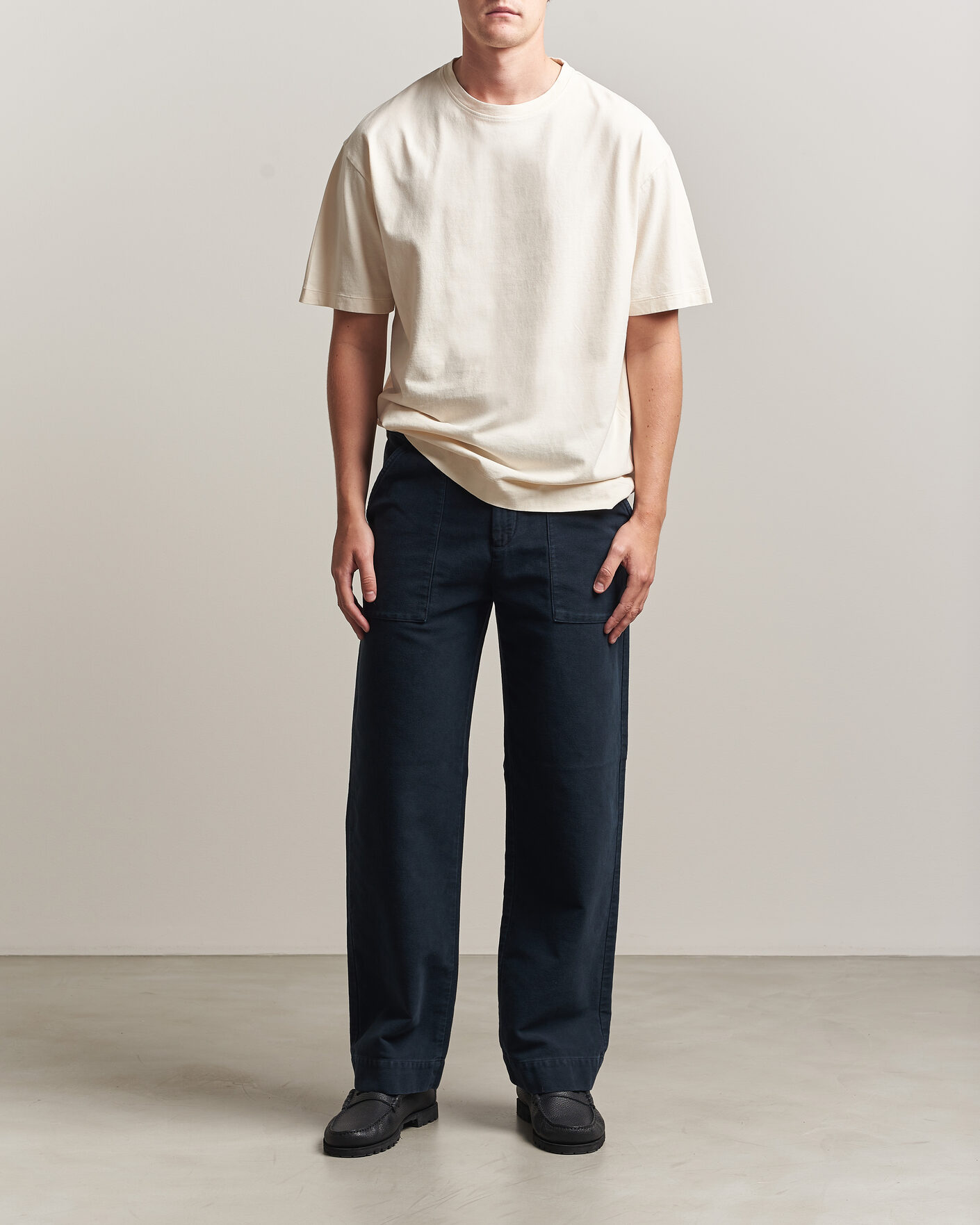Mies | T-paidat | Massimo Alba | Nevis Brushed Cotton T-Shirt Soft White