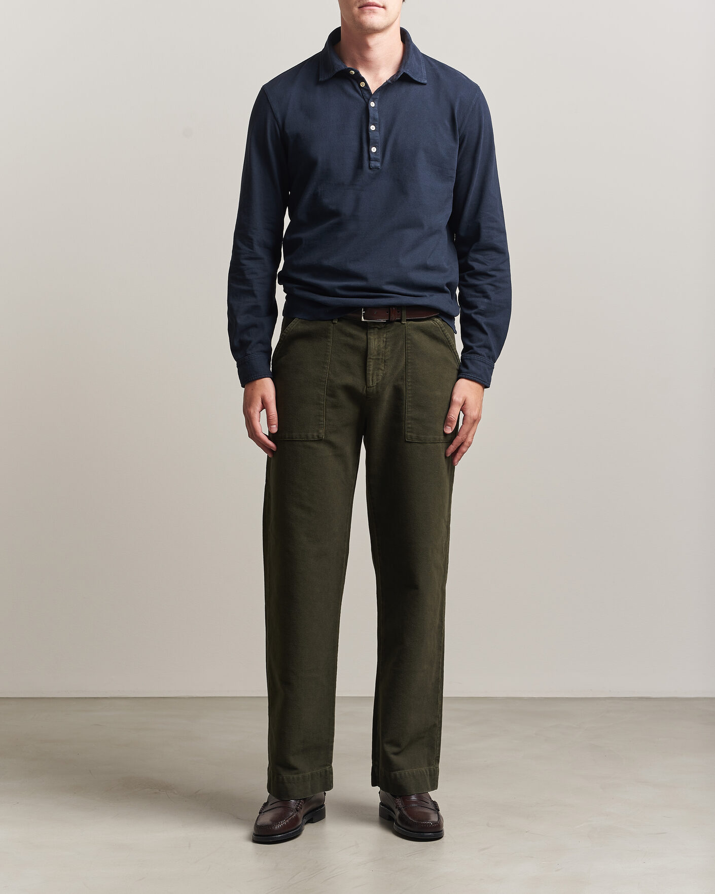 Mies | Pikeet | Massimo Alba | Raya Long Sleeve Polo Navy