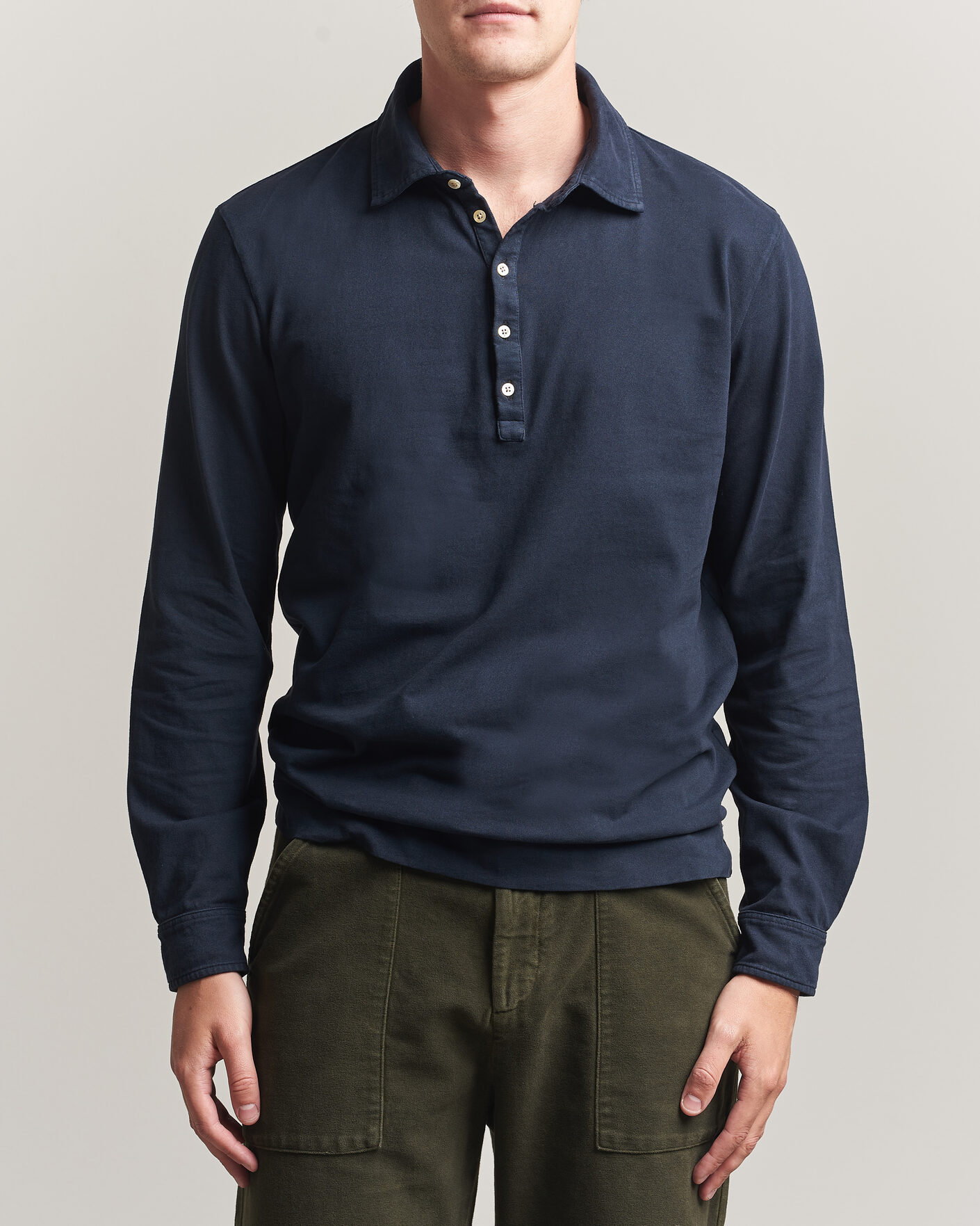 Mies | Pikeet | Massimo Alba | Raya Long Sleeve Polo Navy