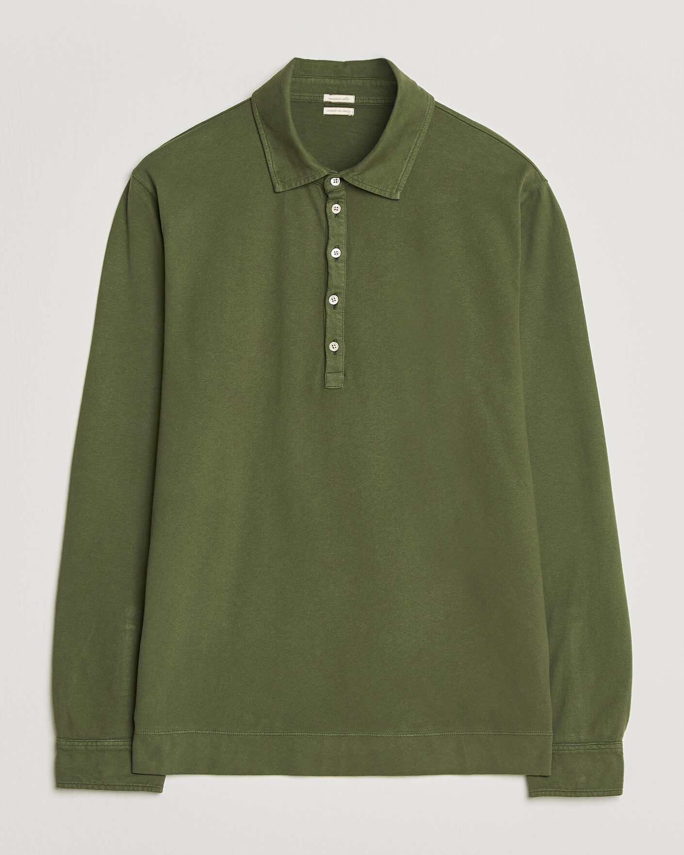 Mies | Pikeet | Massimo Alba | Raya Long Sleeve Polo Moss Green